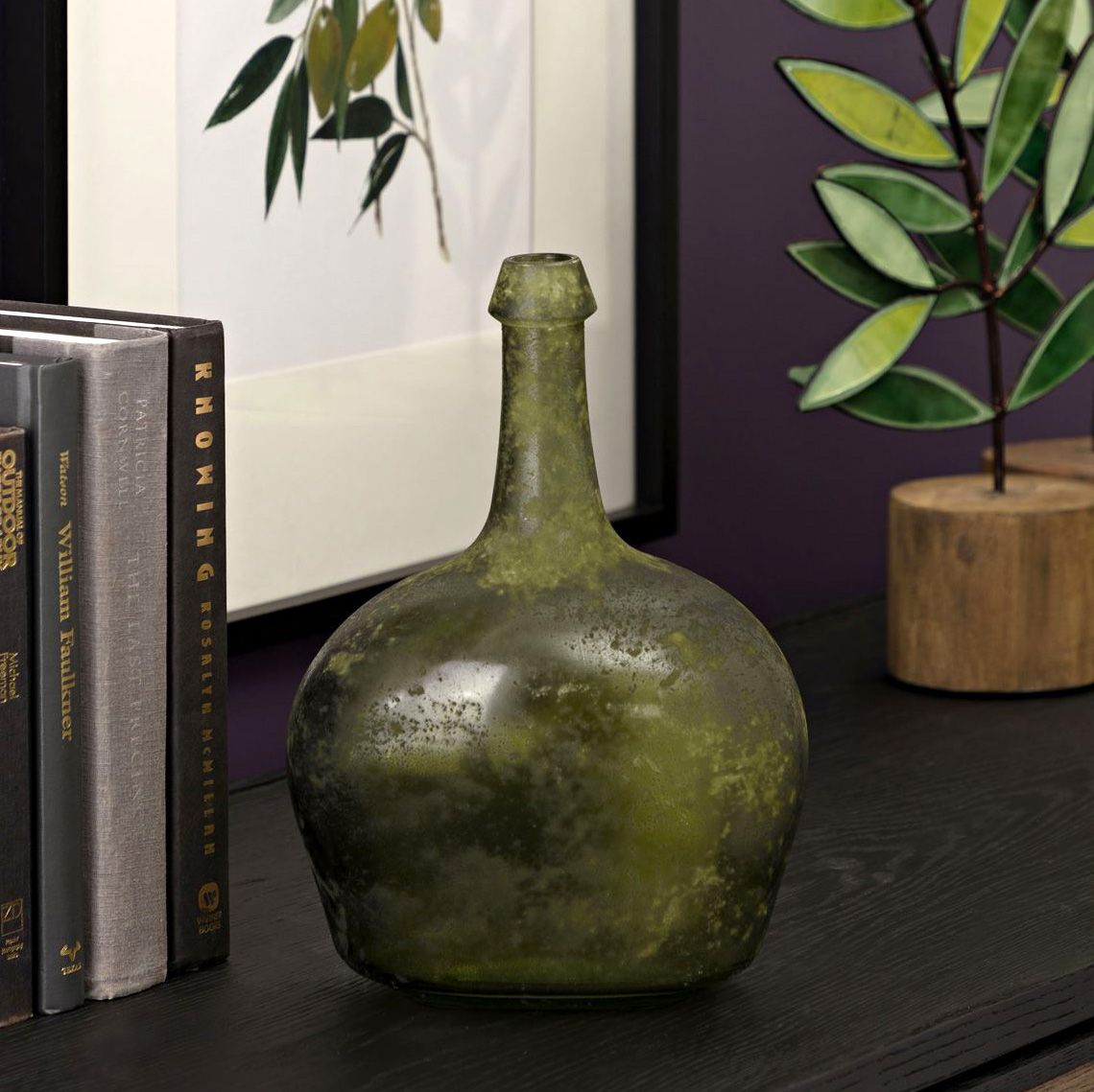 Lincoln 10 1/2" High Olive Green Recycled Glass Jug