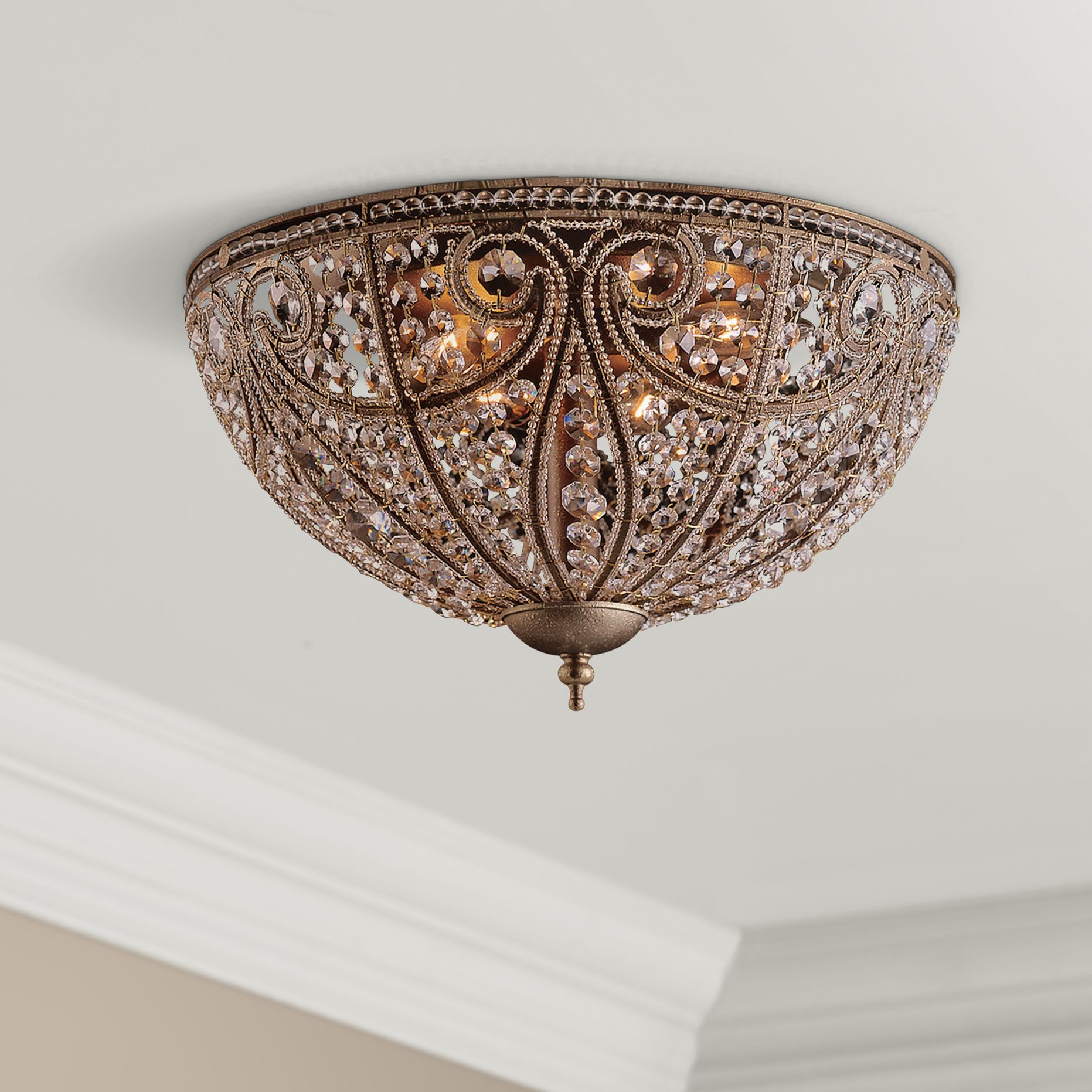 Elizabethan Collection 17" Wide Bronze Ceiling Light Fixture