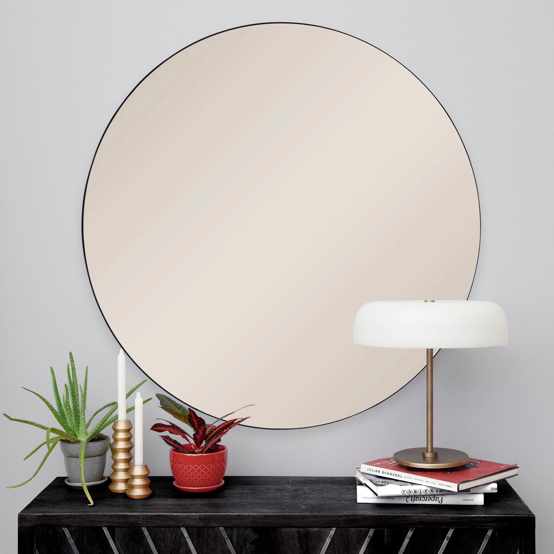 Smoulder Bronze 39 1/2" Round Wall Mirror
