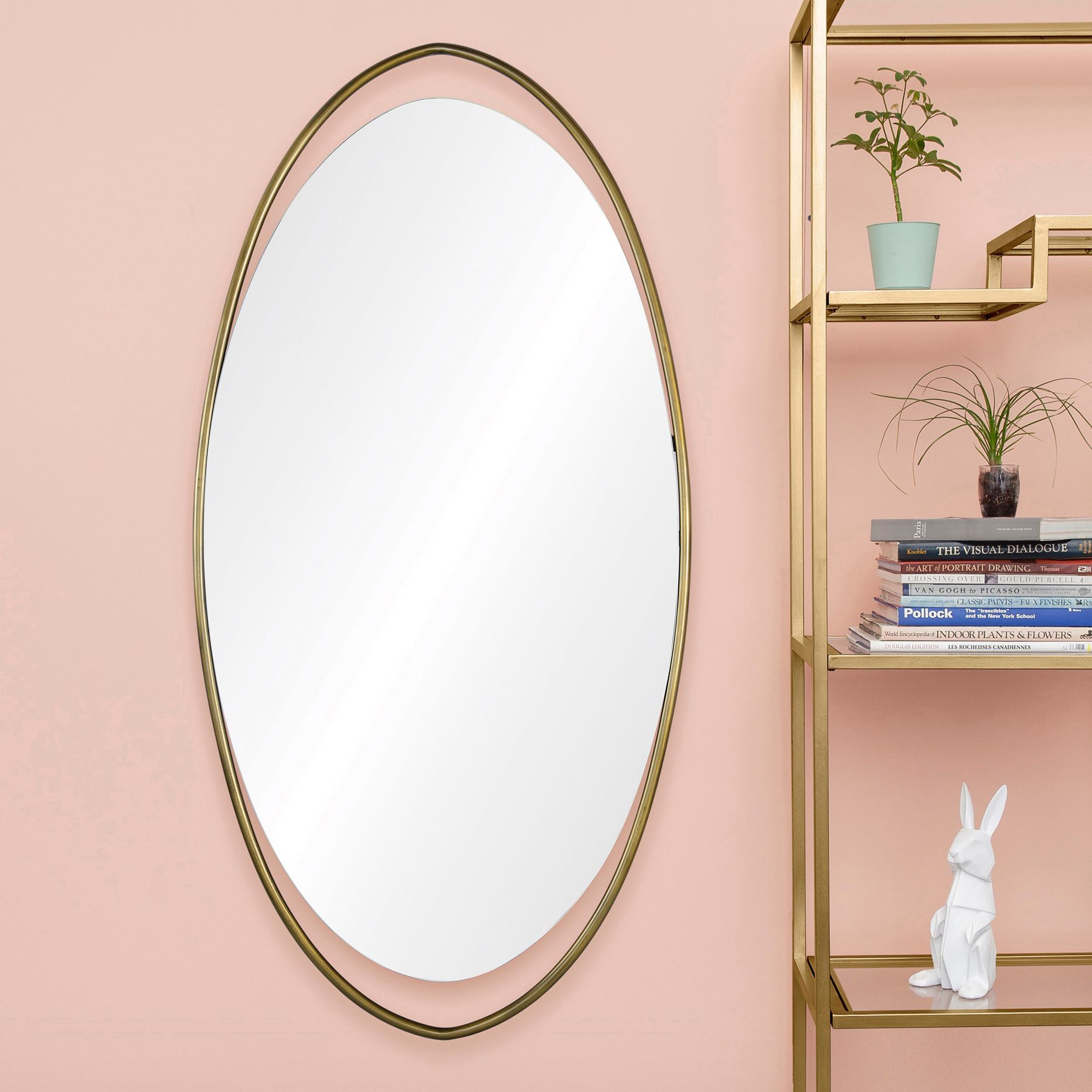 Sophira Antique Brass 59 1/2" x 30 Oval Mirror