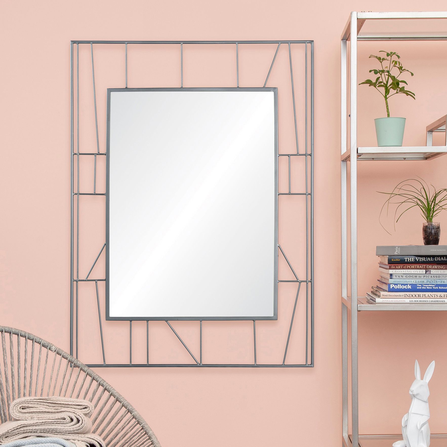 Sorto Antique Silver 30" x 40" Rectangular Wall Mirror