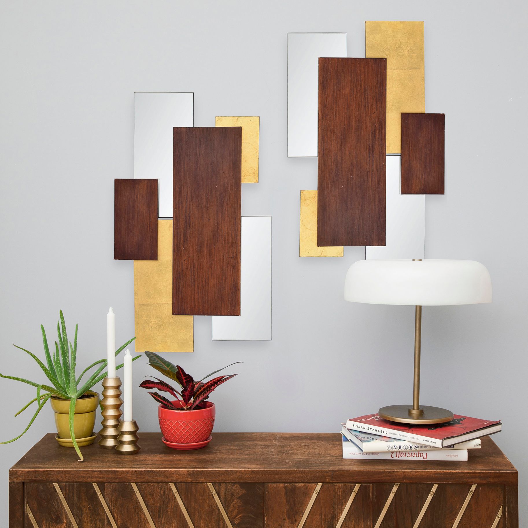 Universal Walnut and Gold 14 3/4" x 23 Wall Mirror