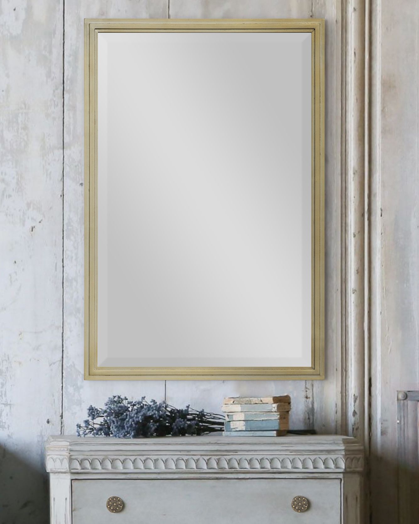 Overrule Champagne Gold 24" x 36" Rectangular Wall Mirror 78C39