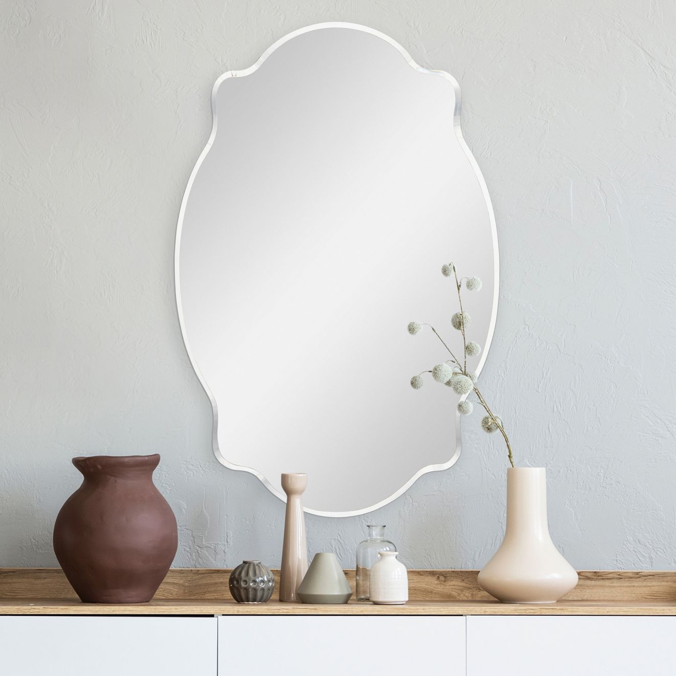 Penthia Frameless 24" x 36" Arched Wall Mirror