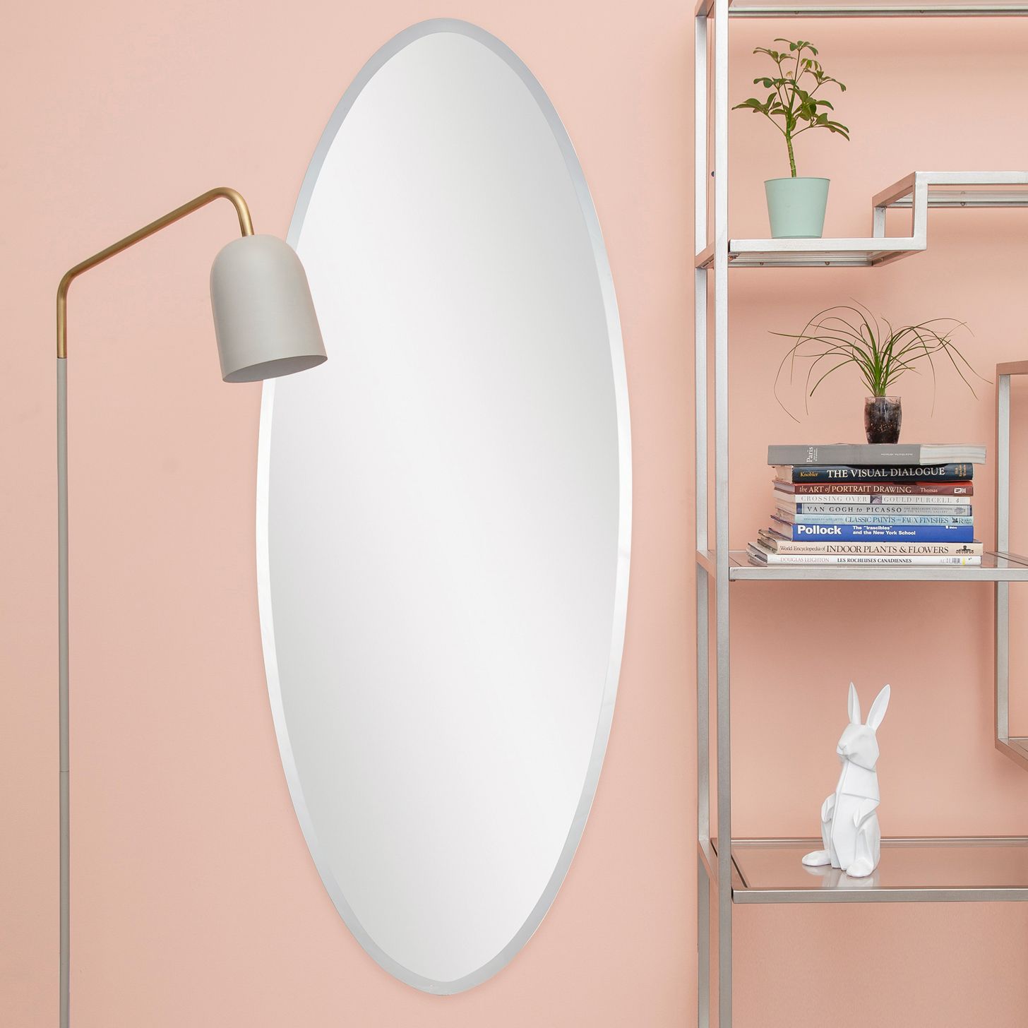 Renny Frameless 24" x 60" Oval Wall Mirror