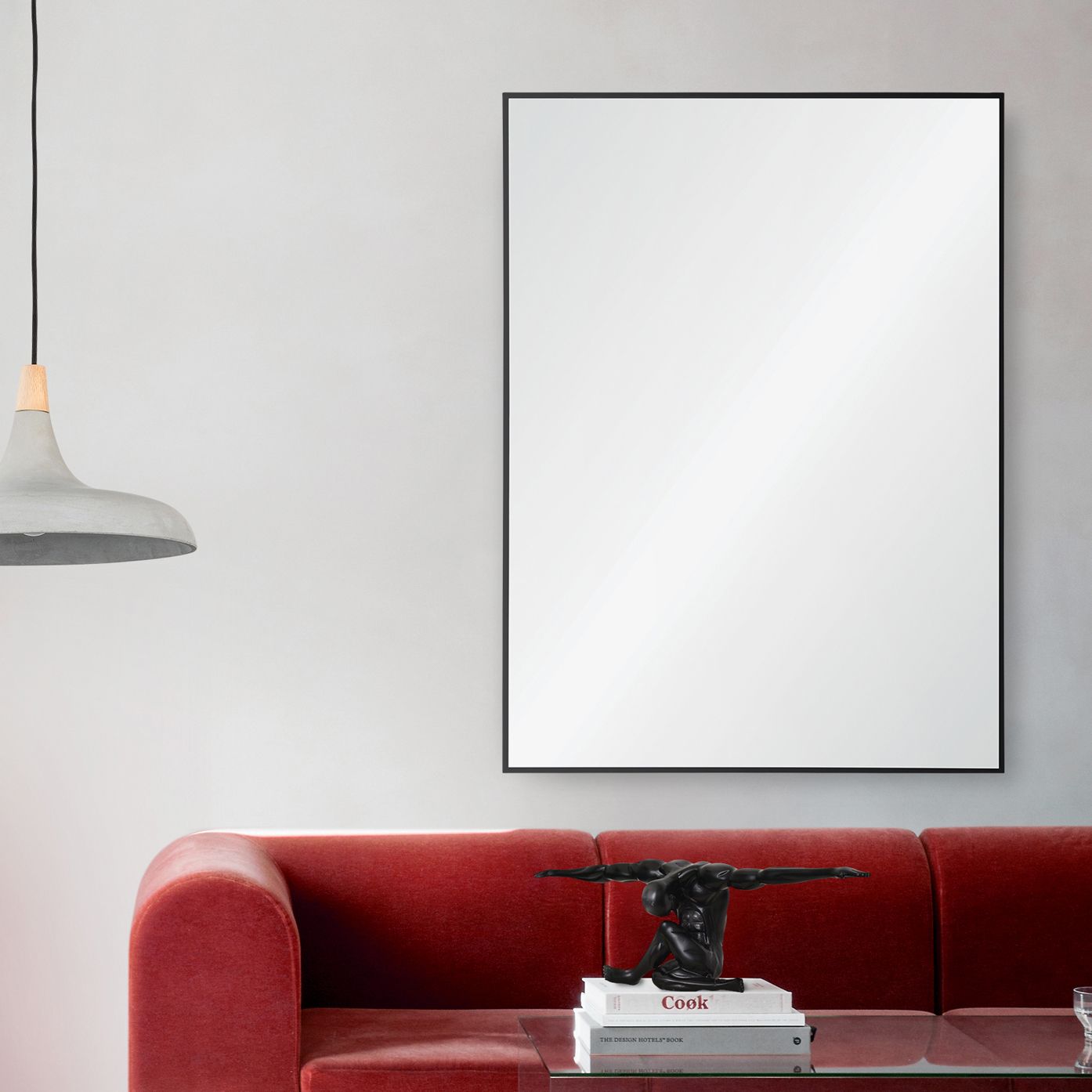 Rosanna Matte Black Iron 30" x 40" Rectangular Wall Mirror