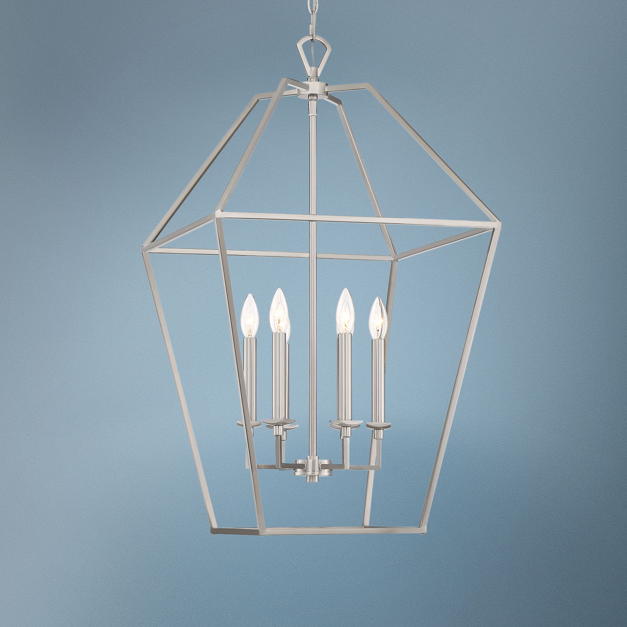 Quoizel Aviary 18" Wide Brushed Nickel 6-Light Foyer Pendant