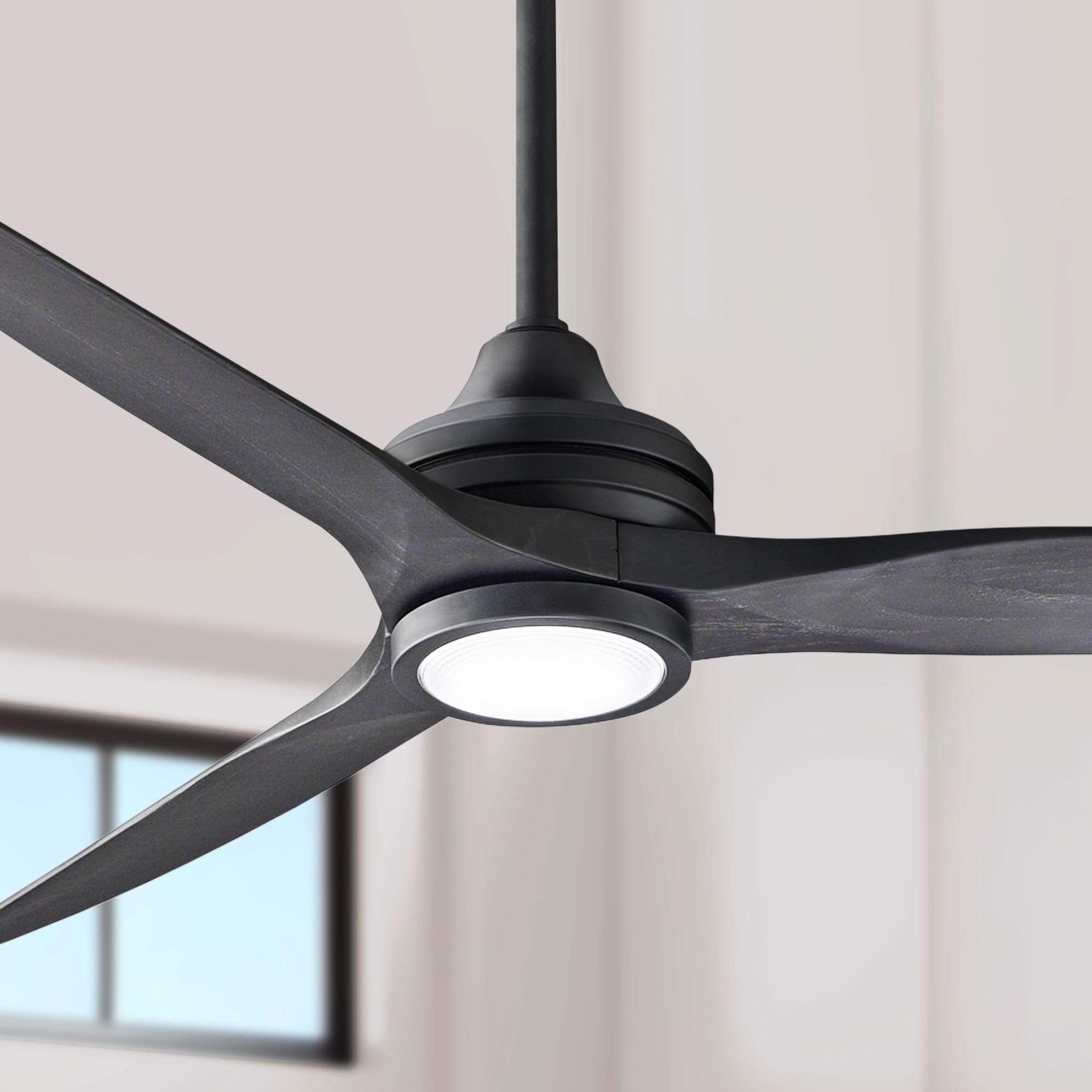 60" Fanimation Spitfire Black Outdoor LED Ceiling Fan