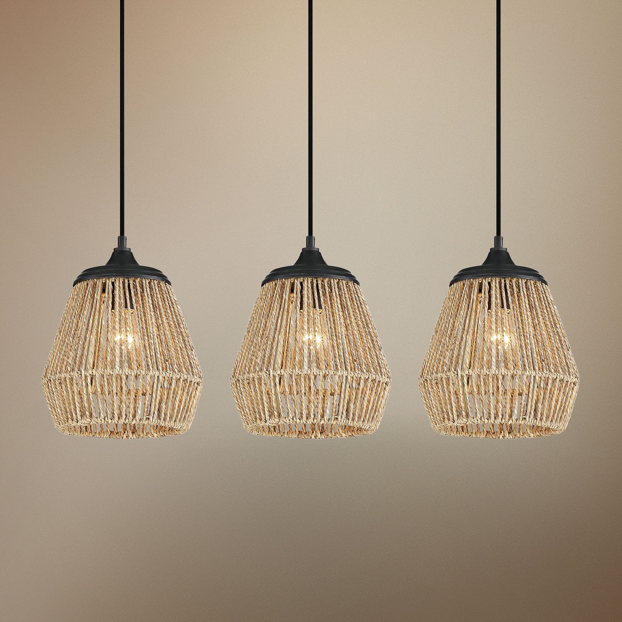 Quoizel Romain 31"W Earth Black Linear Multi Light Pendant