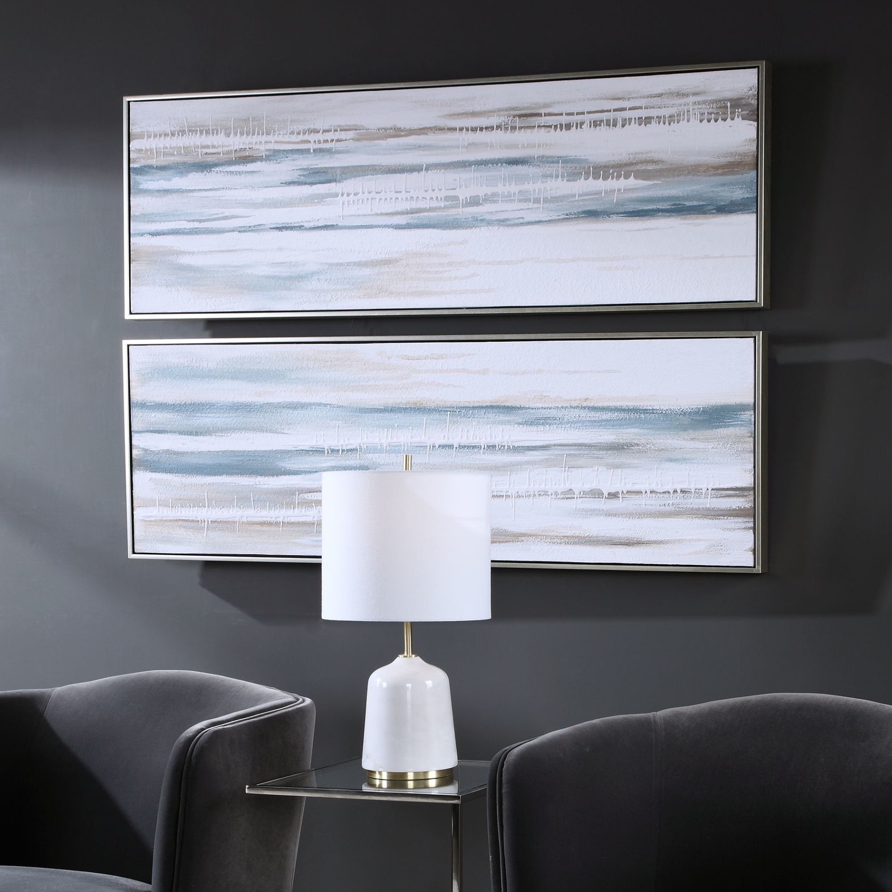 Uttermost Drifting 48 1/4" Wide 2-Piece Canvas Wall Art Set