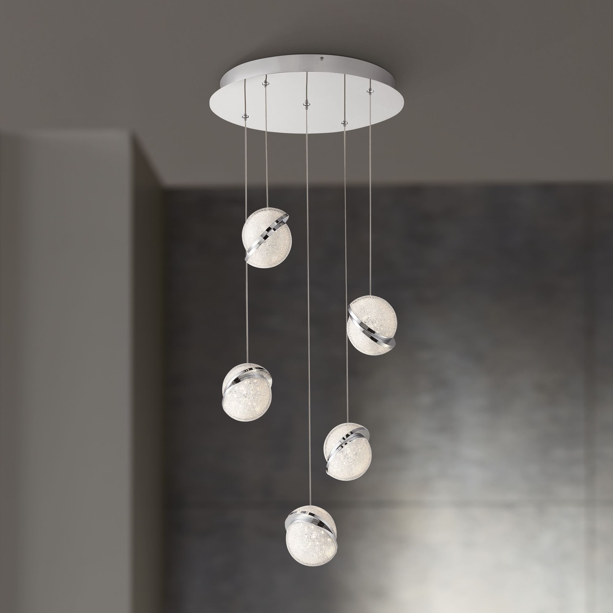 Silver Slice 16 1/2" Wide Chrome LED Multi Light Pendant