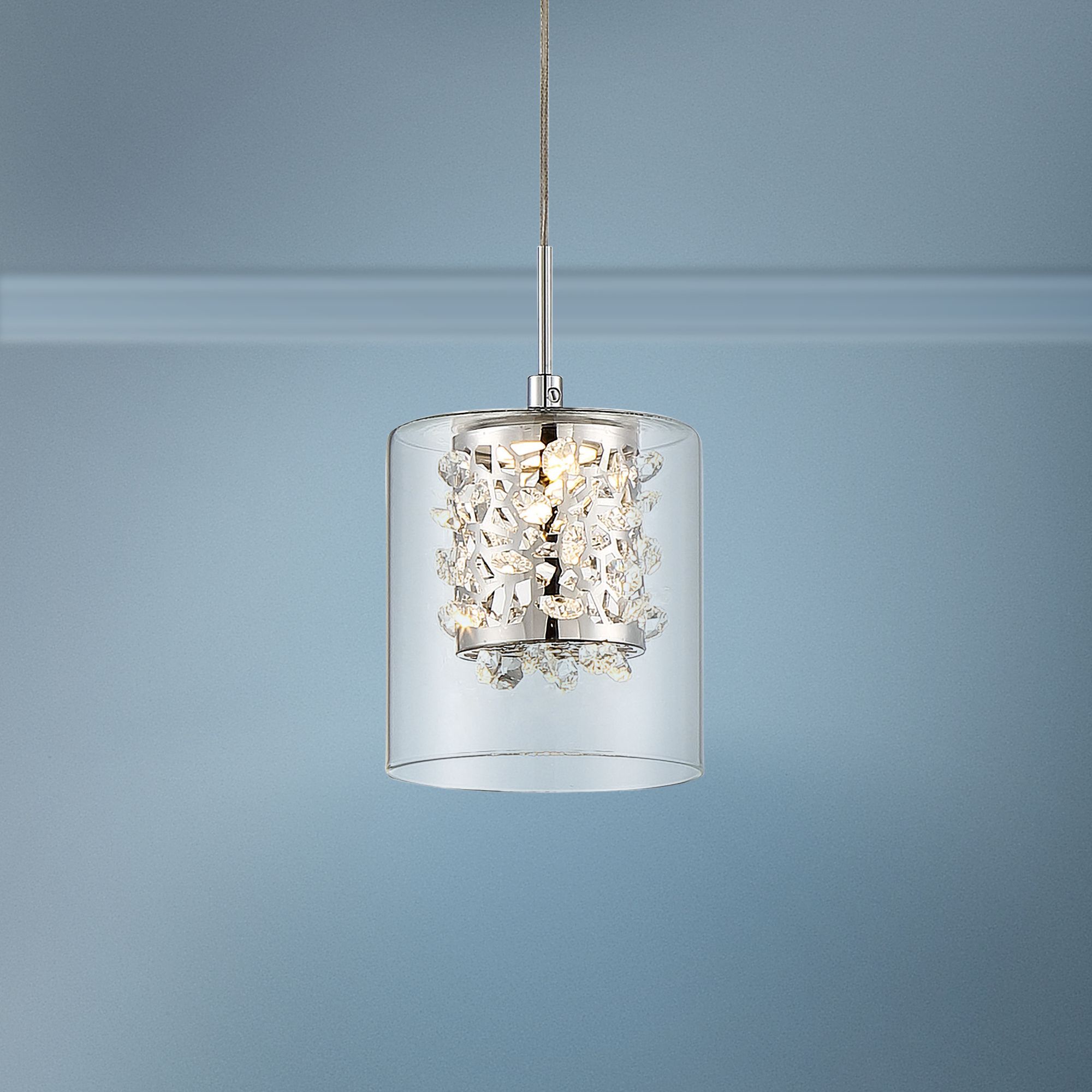 George Kovacs Wild Gems 4 3/4" Wide Chrome LED Mini Pendant