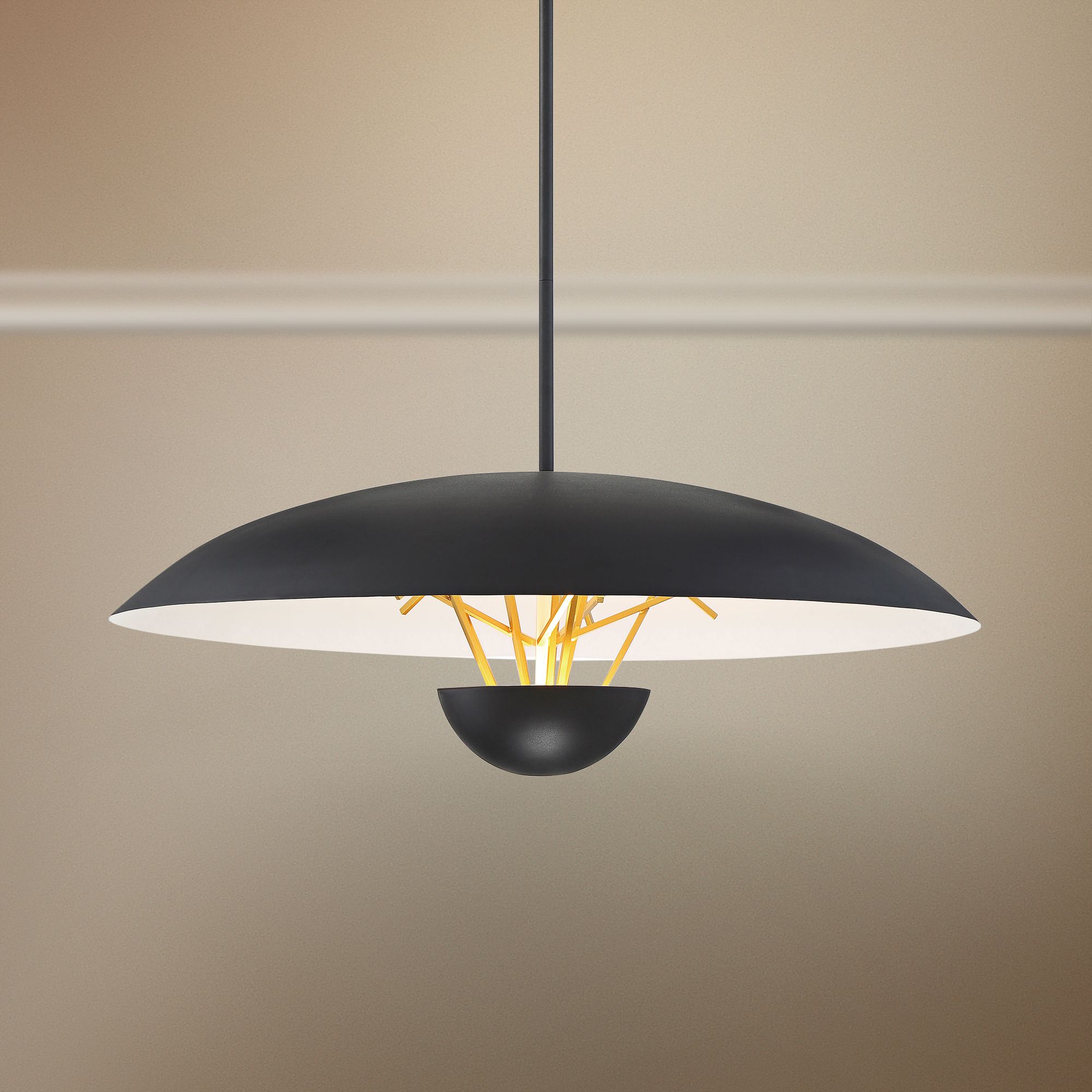 George Kovacs Sun Core 26" Wide Sand Black LED Pendant Light