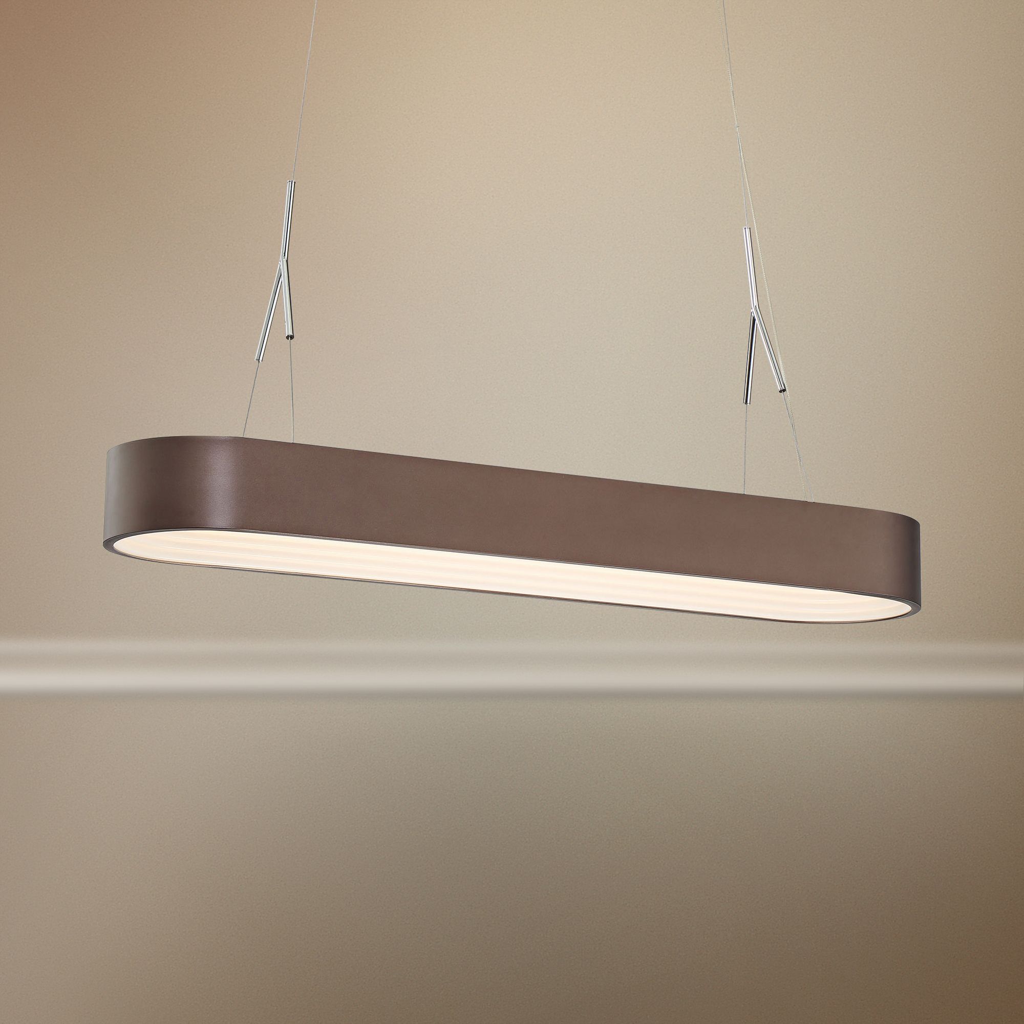 Step Up 33 1/2" Wide Bronze LED Kitchen Island Light Pendant