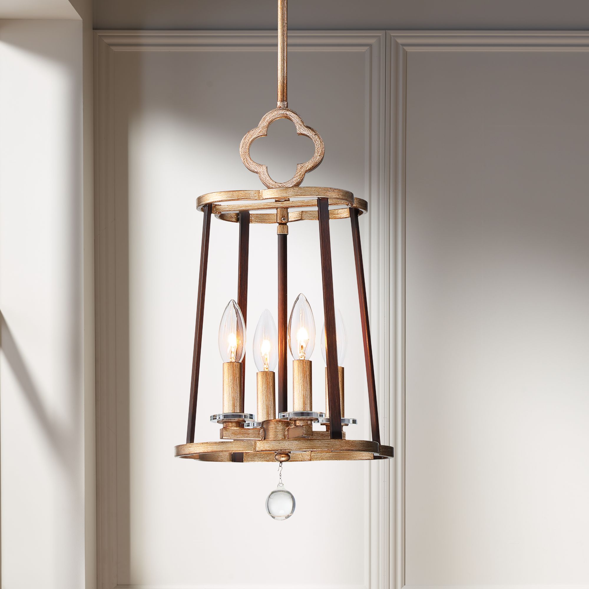 Ava Libertine 10"W Gold w/ Bronze 4-Light Foyer Mini Pendant