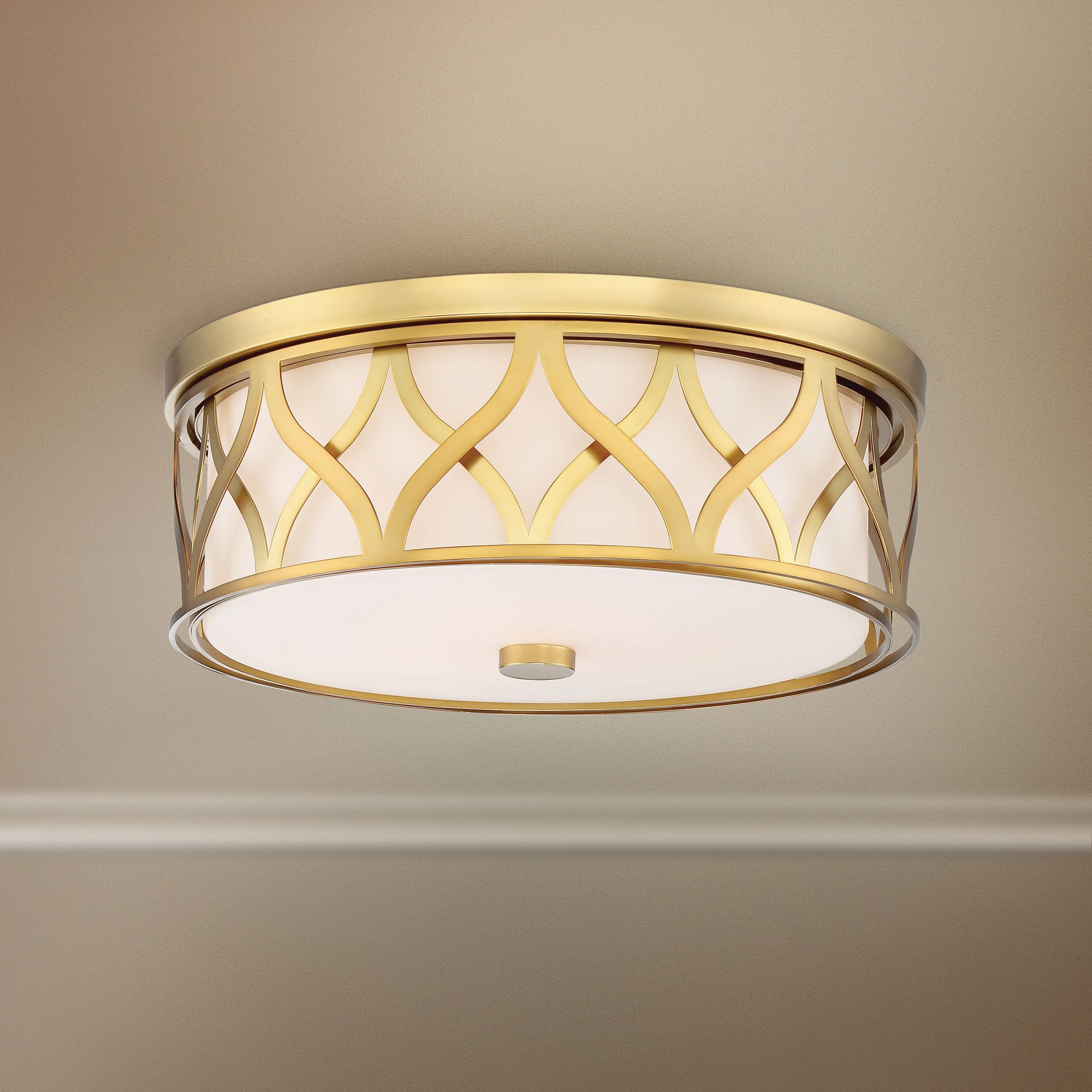 Flush Mount 16 Wide Liberty Gold 2 Cage LED Ceiling Light 78M60   78M60cropped.fpx