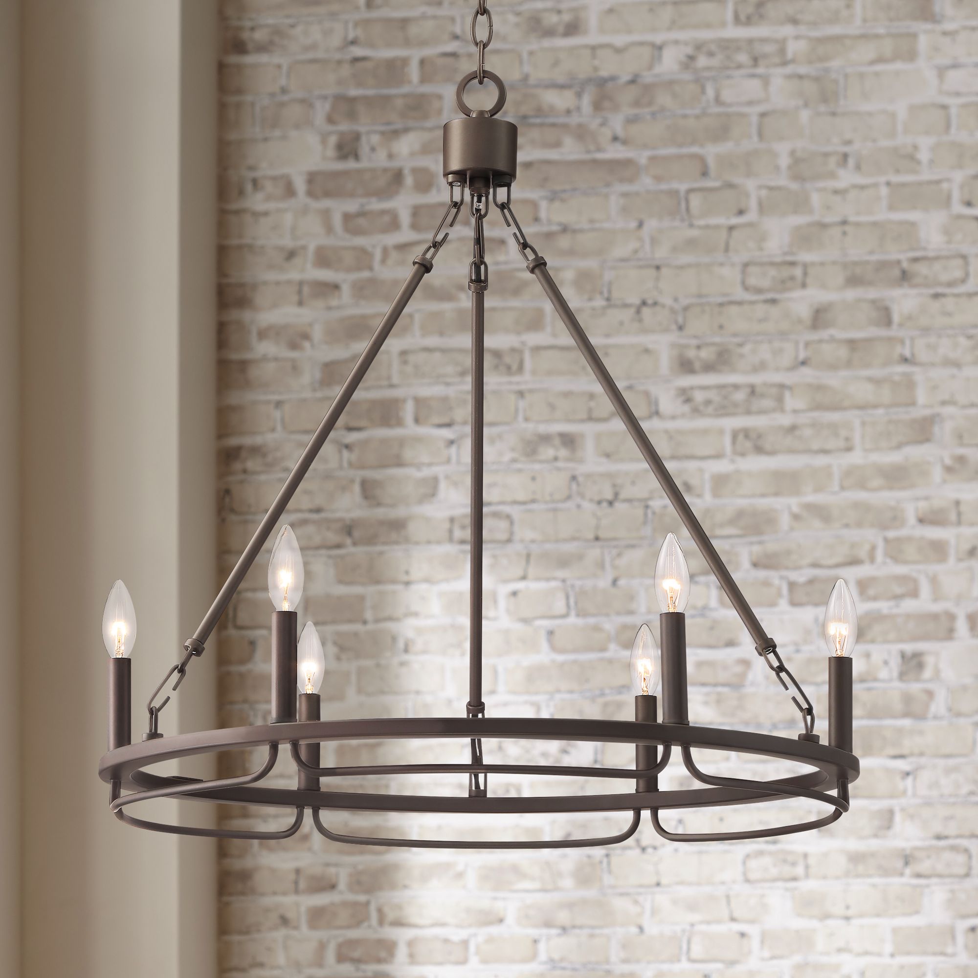 Bowman 27 1/4" Wide Bronze 6-Light Ring Chandelier