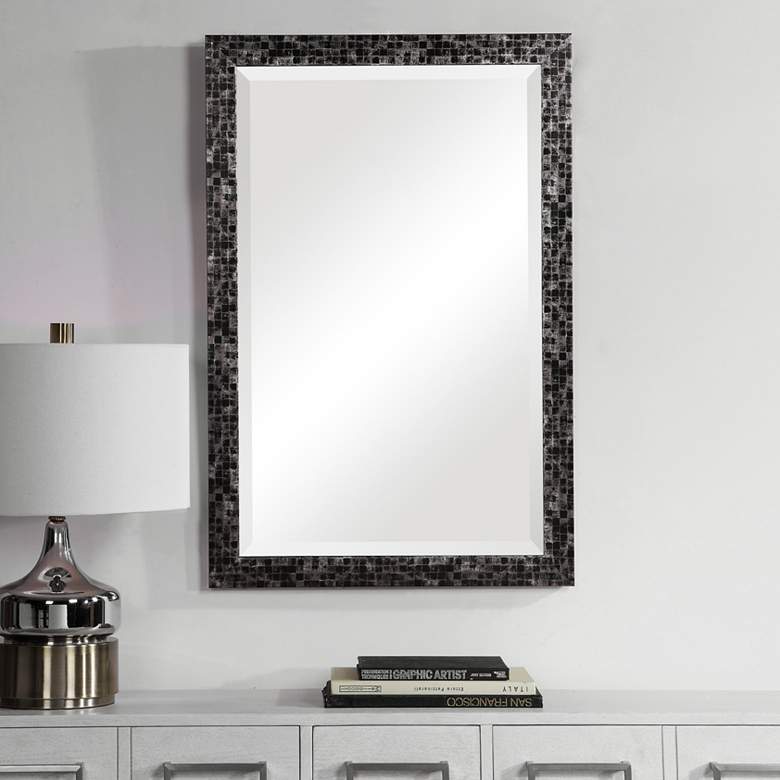 Graphique Black w/ Gray 23 3/4&quot; x 35 3/4&quot; Vanity Wall Mirror
