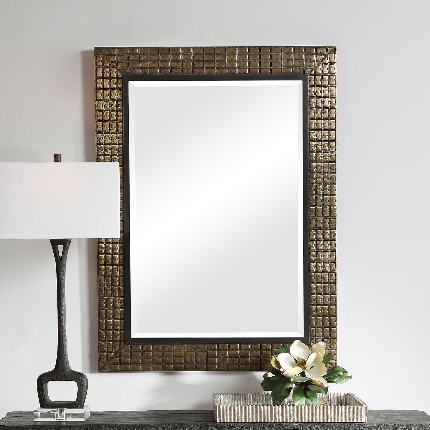 Uttermost Palo Antique Brass 34 1/2" x 46 Wall Mirror
