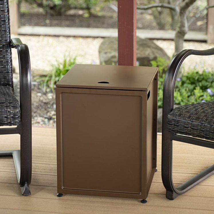 Brown 20 3 4 High Outdoor Cover Table Propane Tank Hideaway 78r08 Lamps Plus