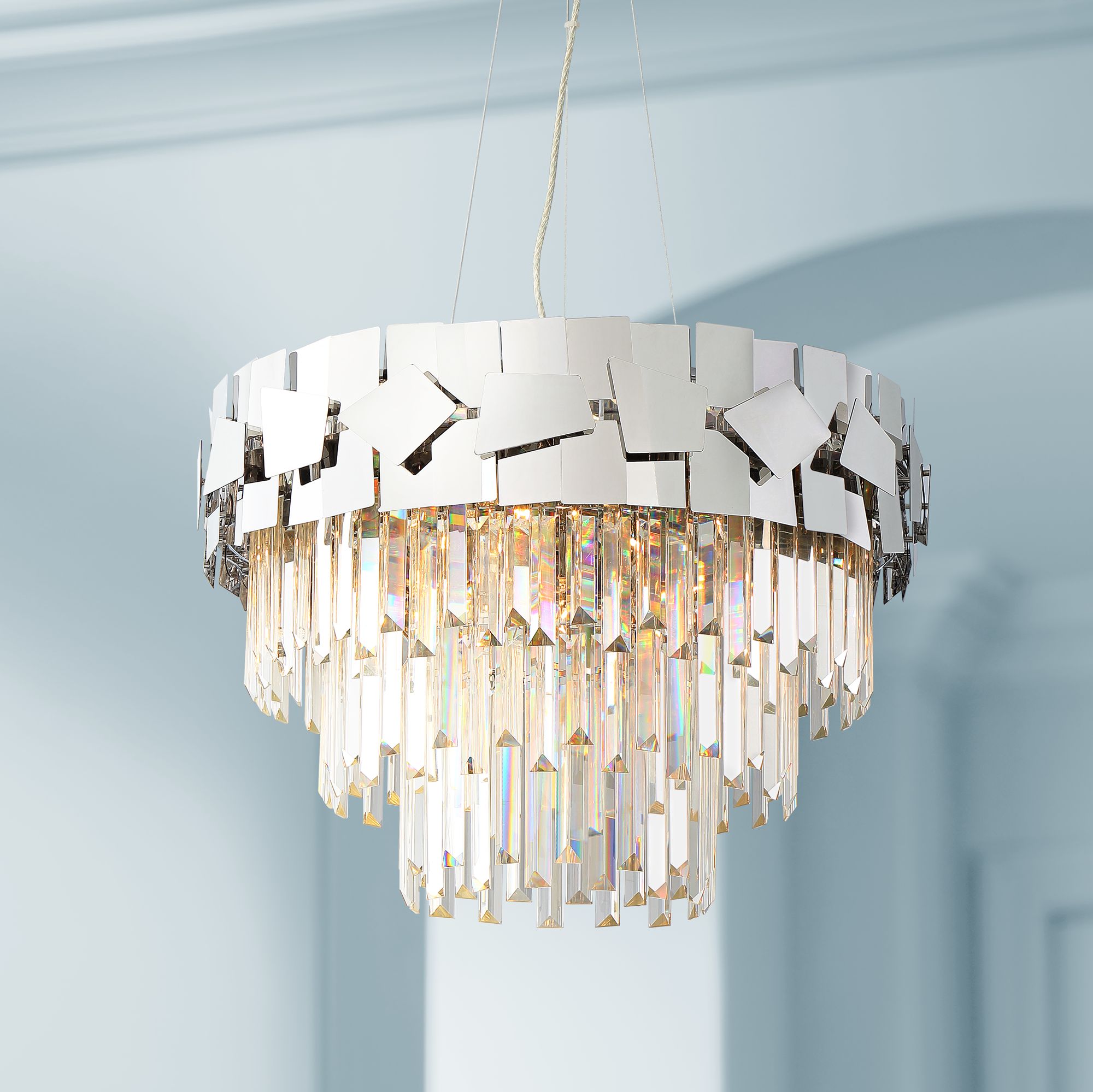 Possini Euro Lorelai 23"W Chrome and Crystal Pendant Light