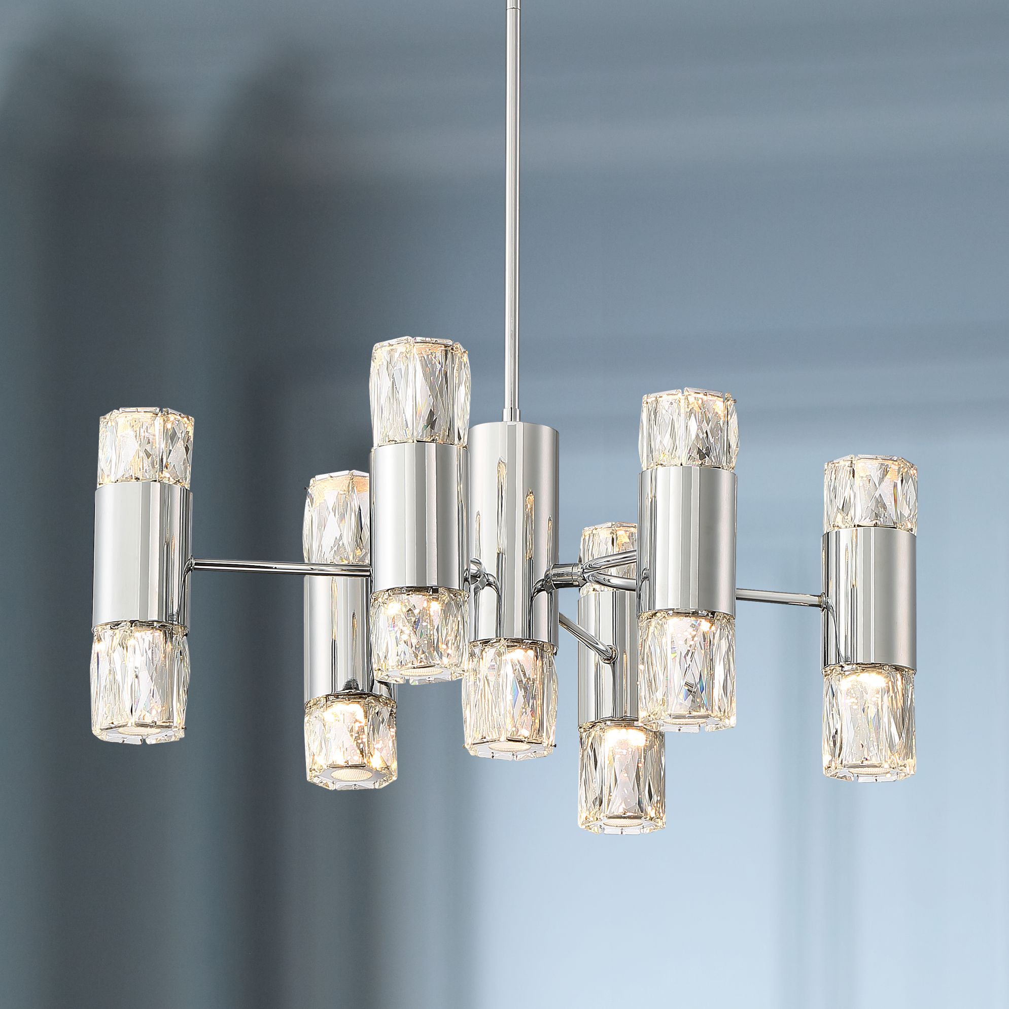 Possini Euro Bidel 21"W Chrome and Crystal LED Pendant Light