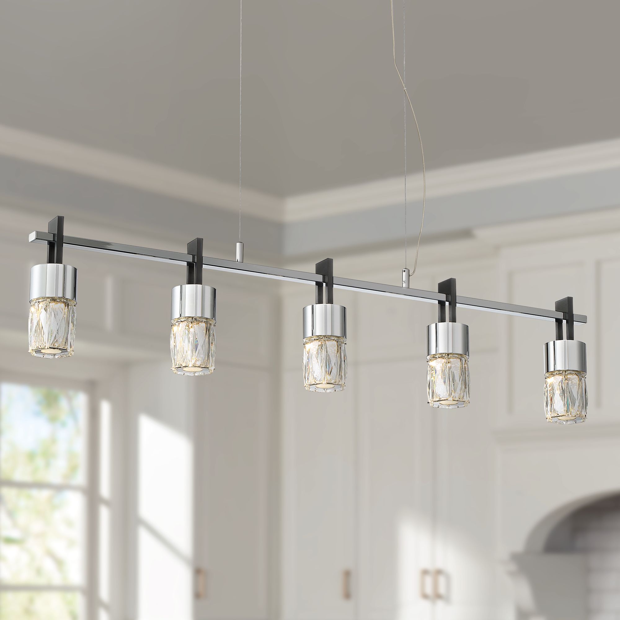 Maffa 39" Wide Chrome LED Kitchen Island Light Pendant