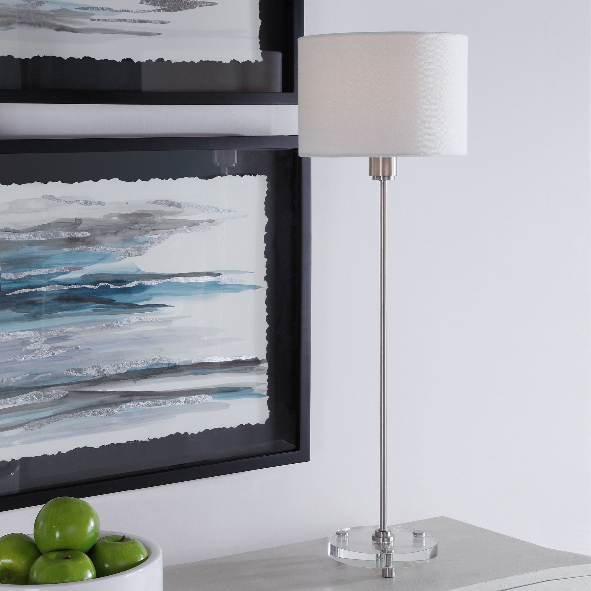 Uttermost Wick Brushed Nickel Metal Buffet Table Lamp