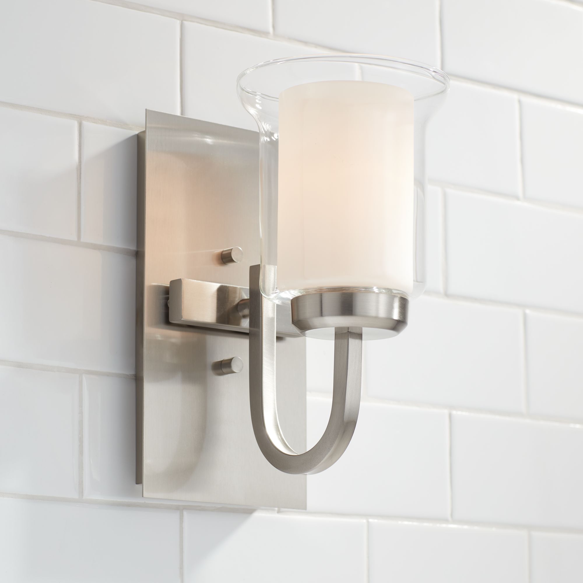 Possini Euro Wallford 10" High Brushed Nickel Wall Sconce