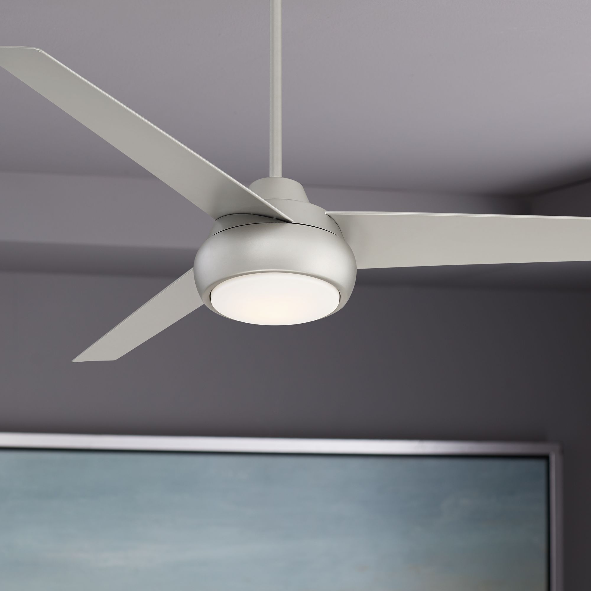 52" Skye Hawk Brushed Nickel Indoor LED Ceiling Fan