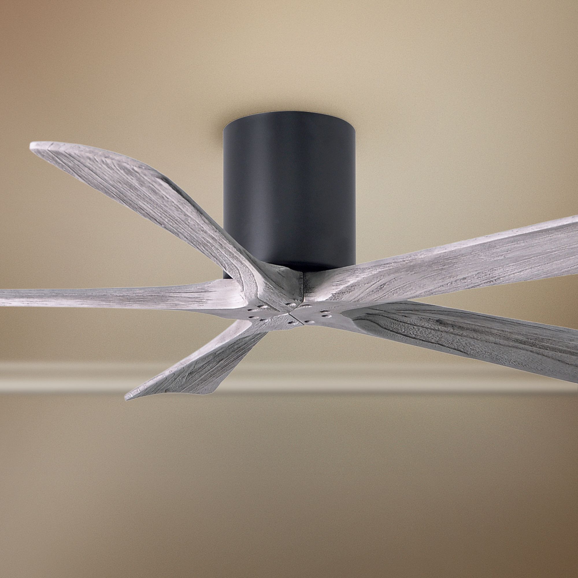 52" Matthews Irene-5H Matte Black Damp Hugger Ceiling Fan