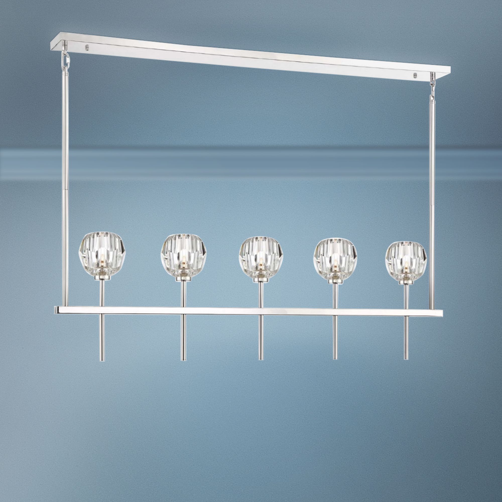 Zeev Parisian 46"W Nickel Kitchen Island Light Chandelier