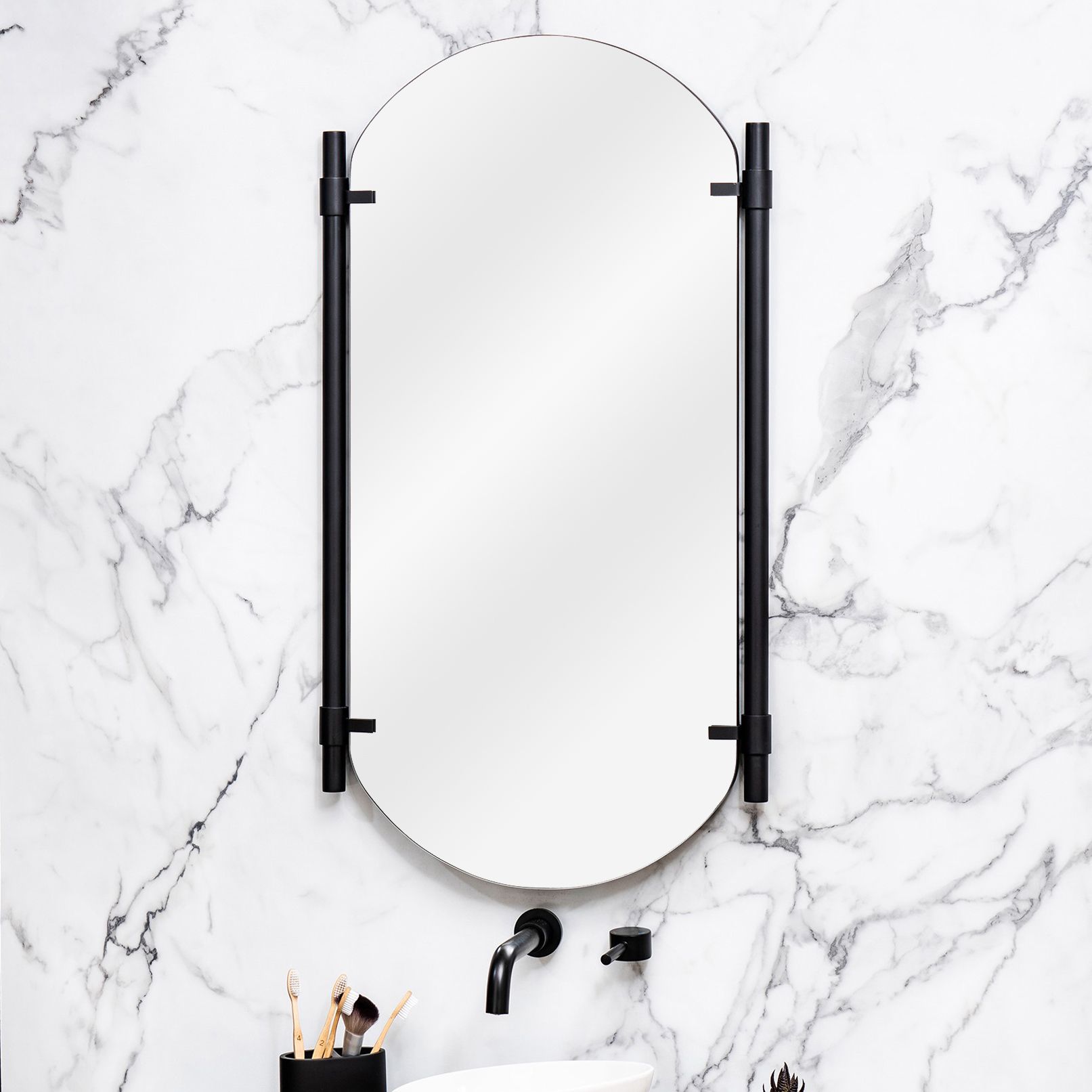 Phoebe Black 22 1/2" x 33 Frameless Wall Mirror