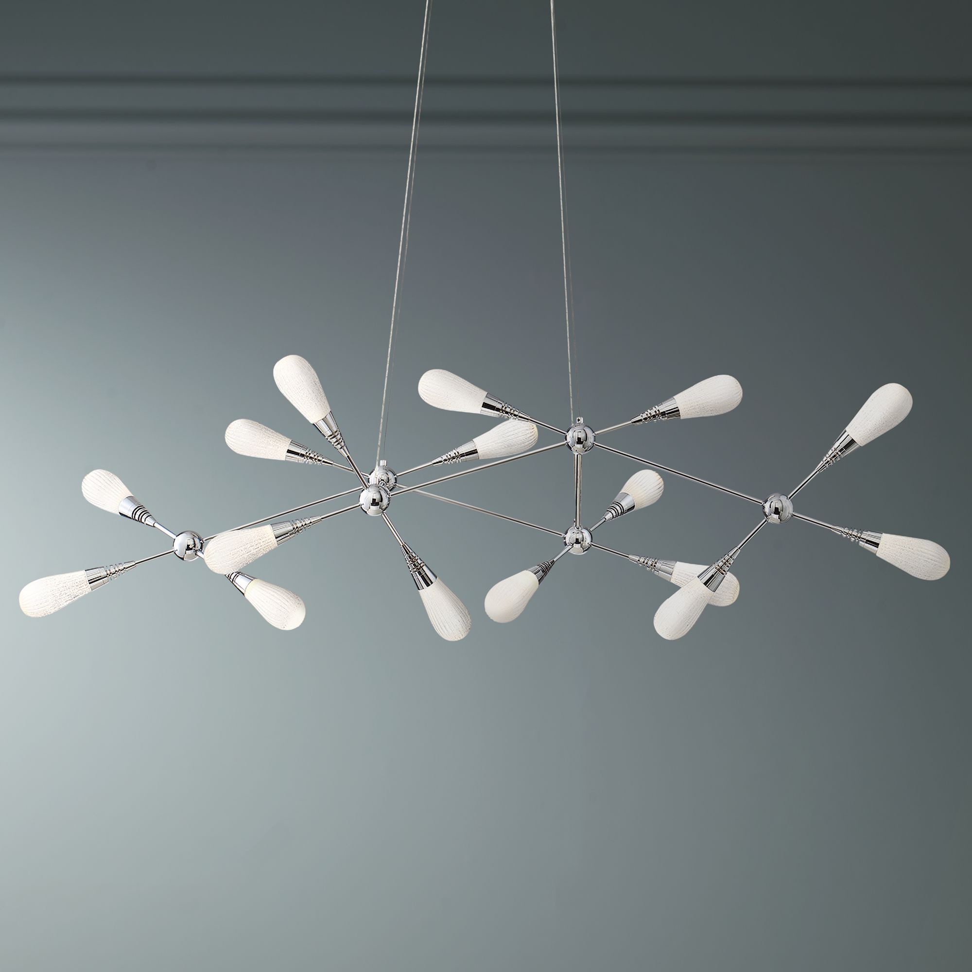 Manning 45 1/2"W Chrome 16-Light LED Linear Pendant Light