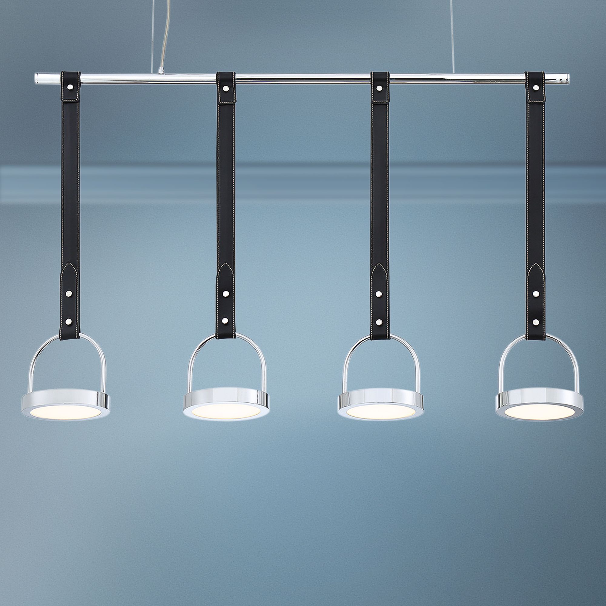 Eurofase Lappin 39"W Chrome LED Kitchen Island Light Pendant