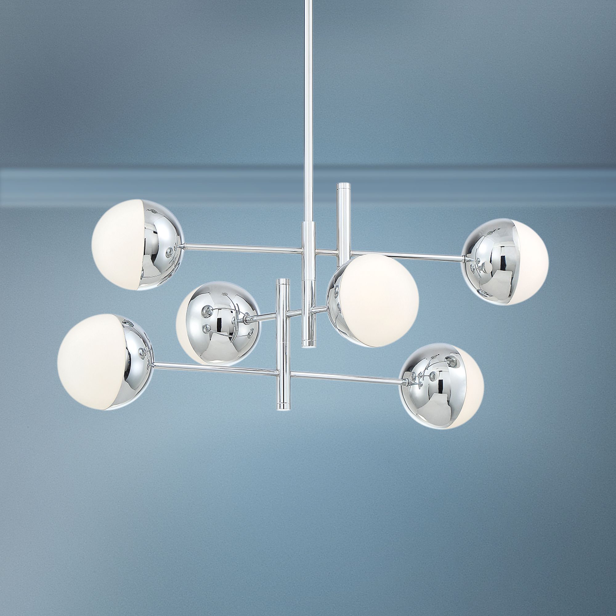 Eurofase Fairmount 31 1/2"W Chrome 6-Light LED Pendant Light