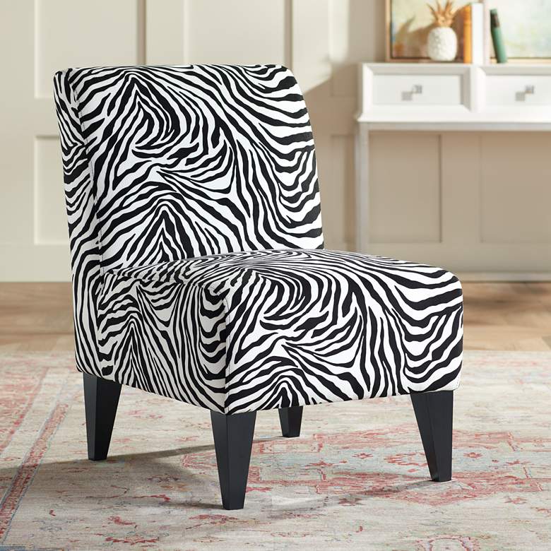 Zebra Print Slipper Accent Chair