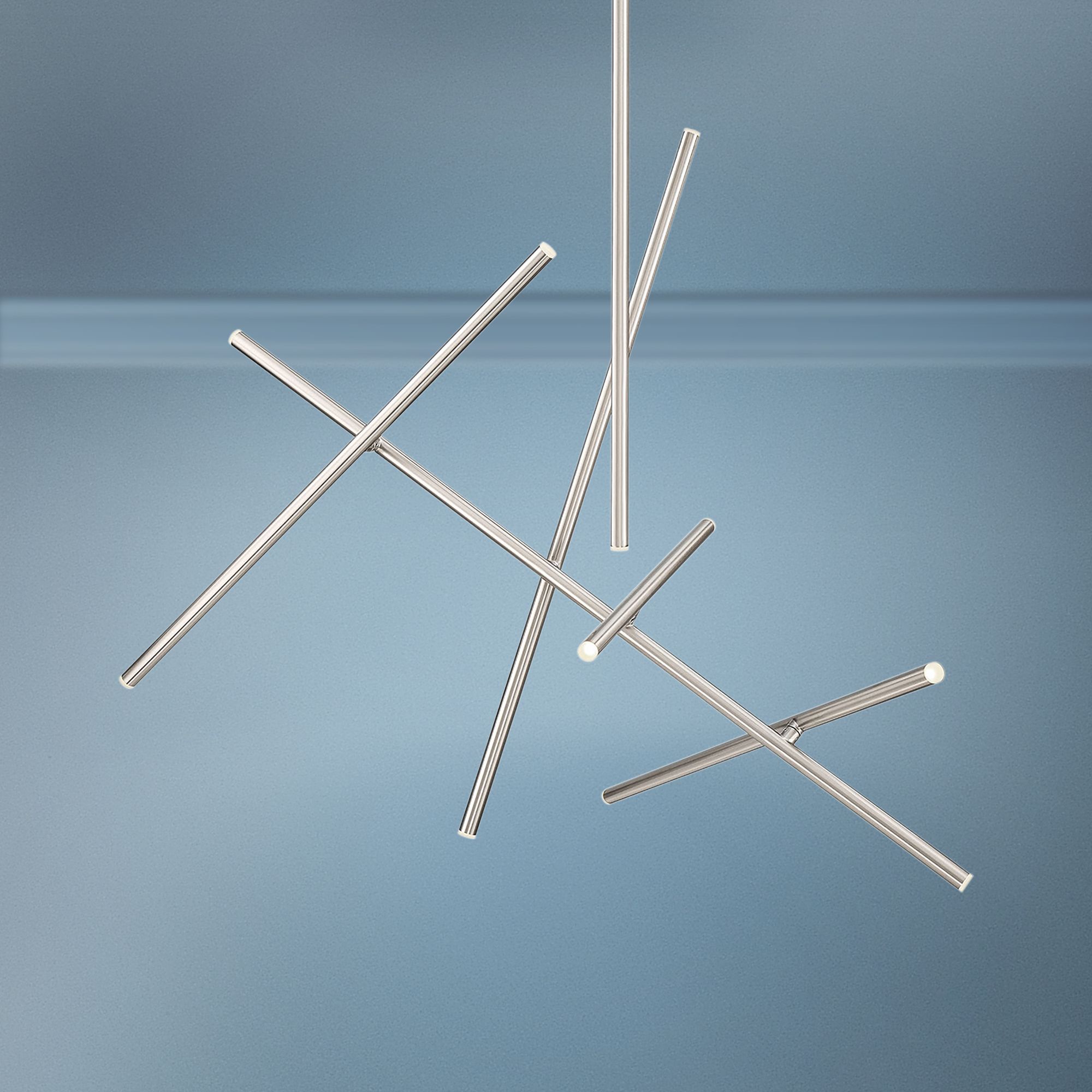 Eurofase Crossroads 47"W Nickel 10-Light LED Pendant Light