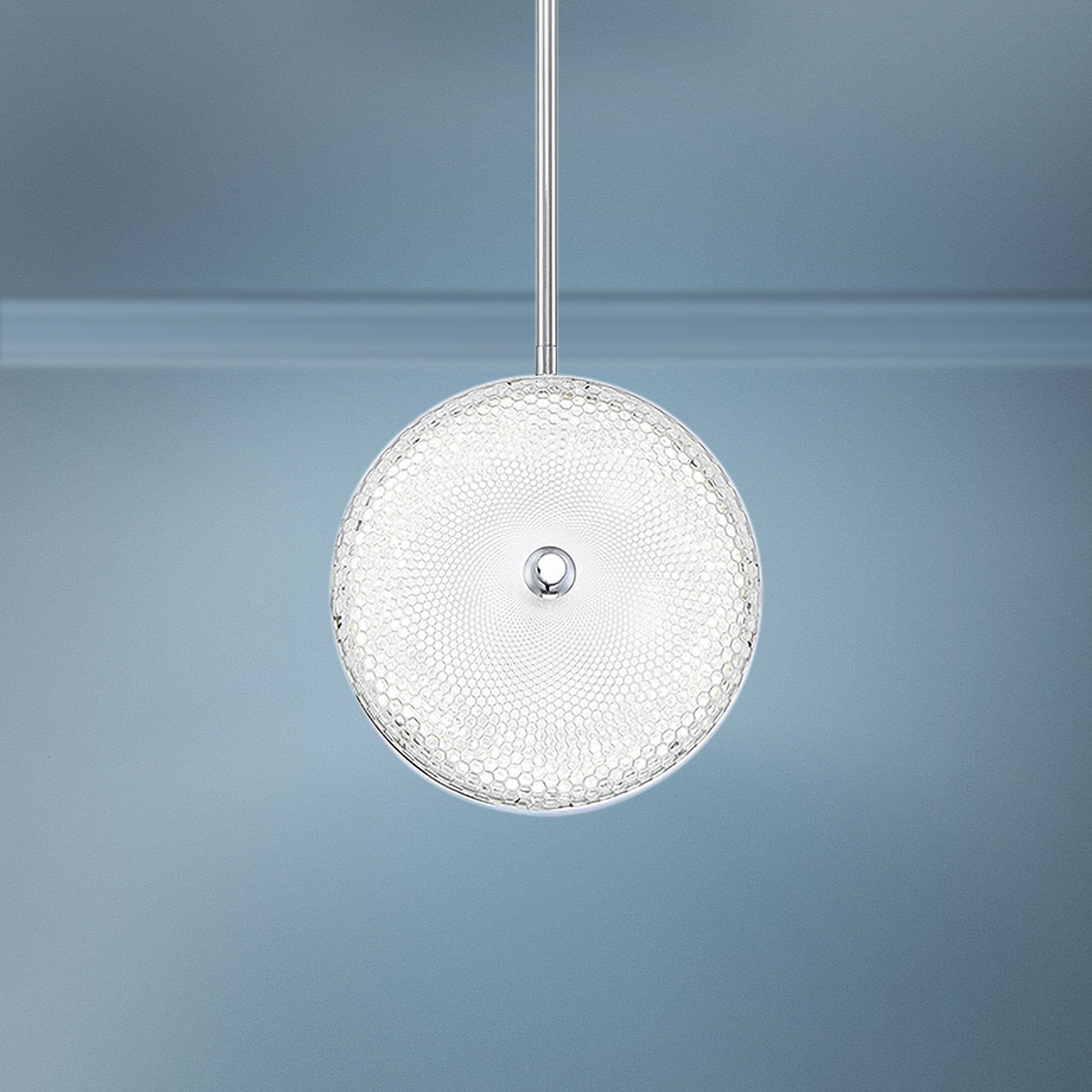 Caledonia 10"W Clear Honeycomb Glass LED Mini Pendant Light