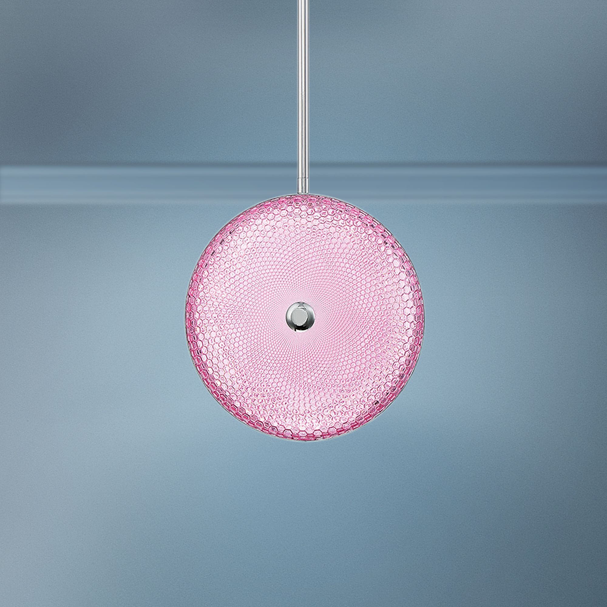 Caledonia 10"W Pink Honeycomb Glass LED Mini Pendant Light