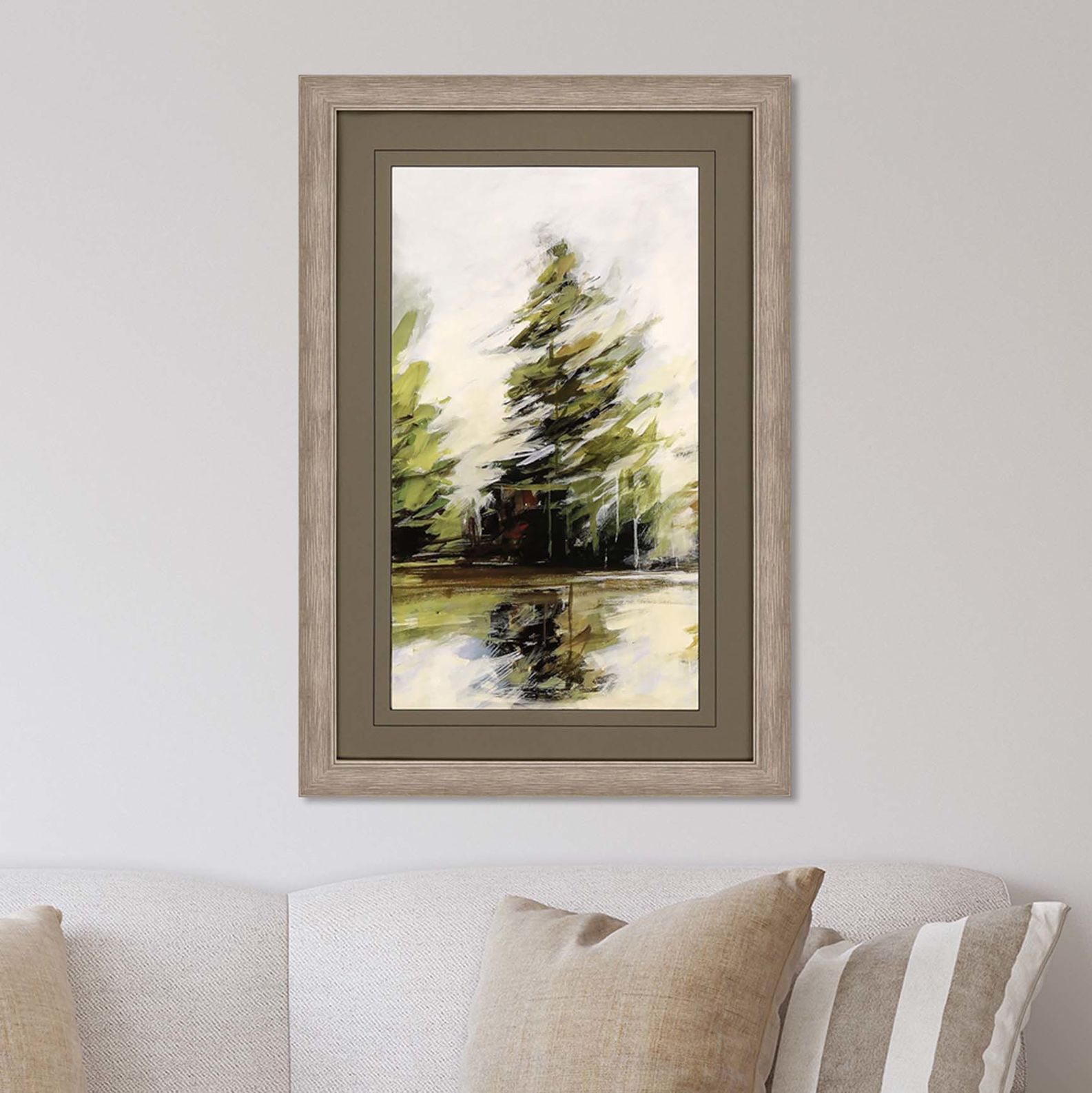 Evergreen II 44" High Framed Giclee Wall Art