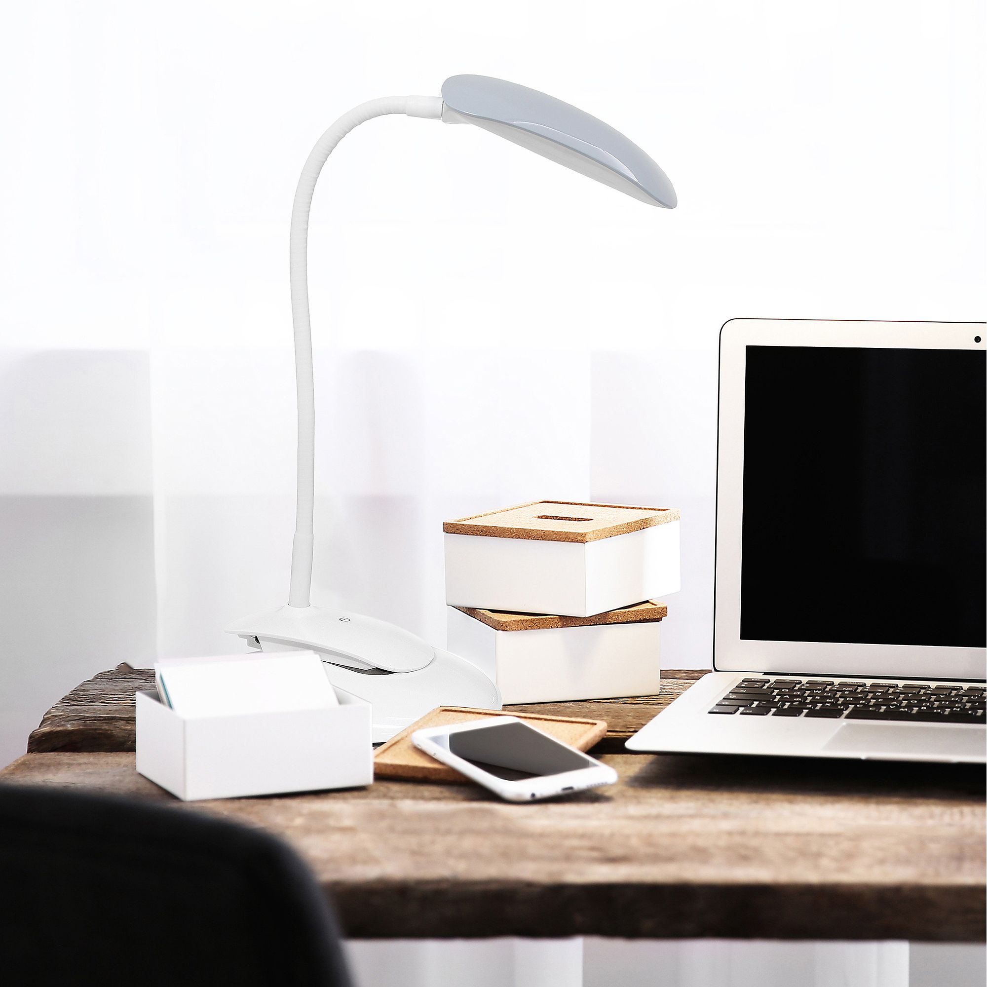 Simple Designs Gray Adjustable LED Rounded Clip Light