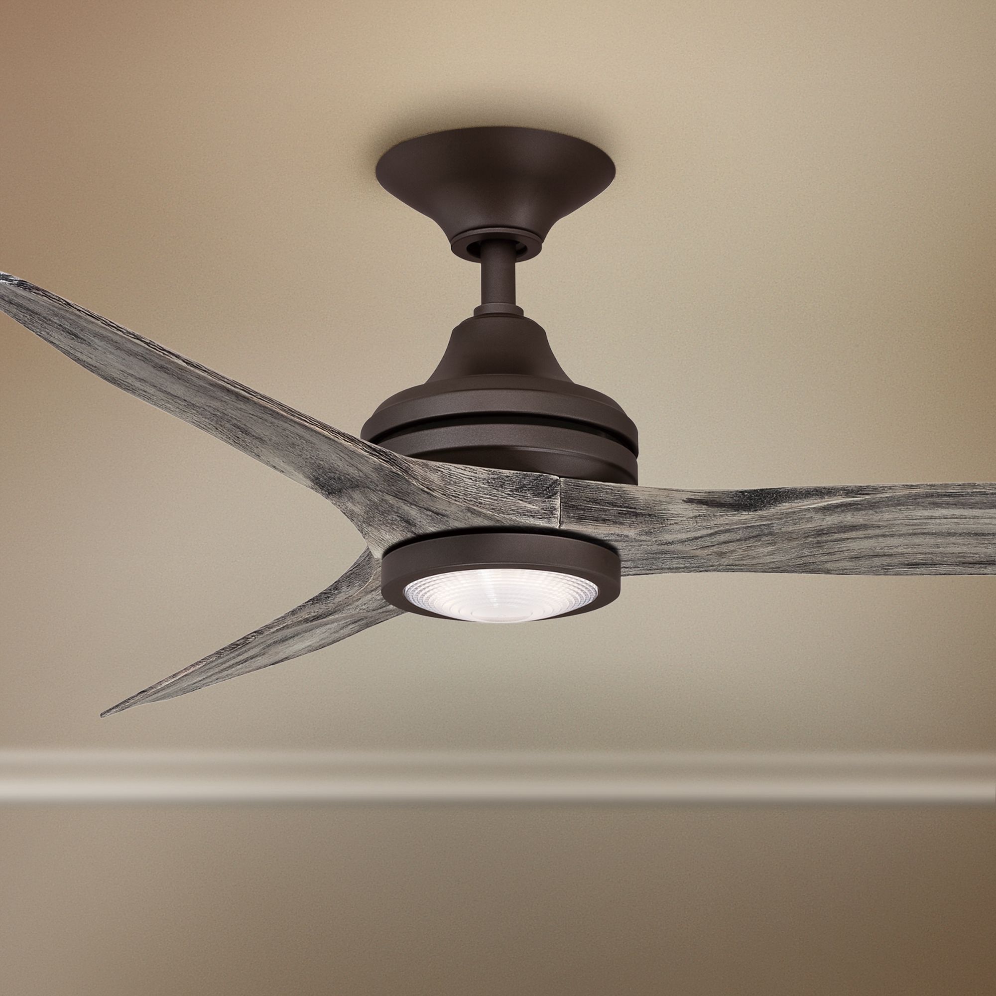 48" Spitfire Matte Greige LED Damp Ceiling Fan
