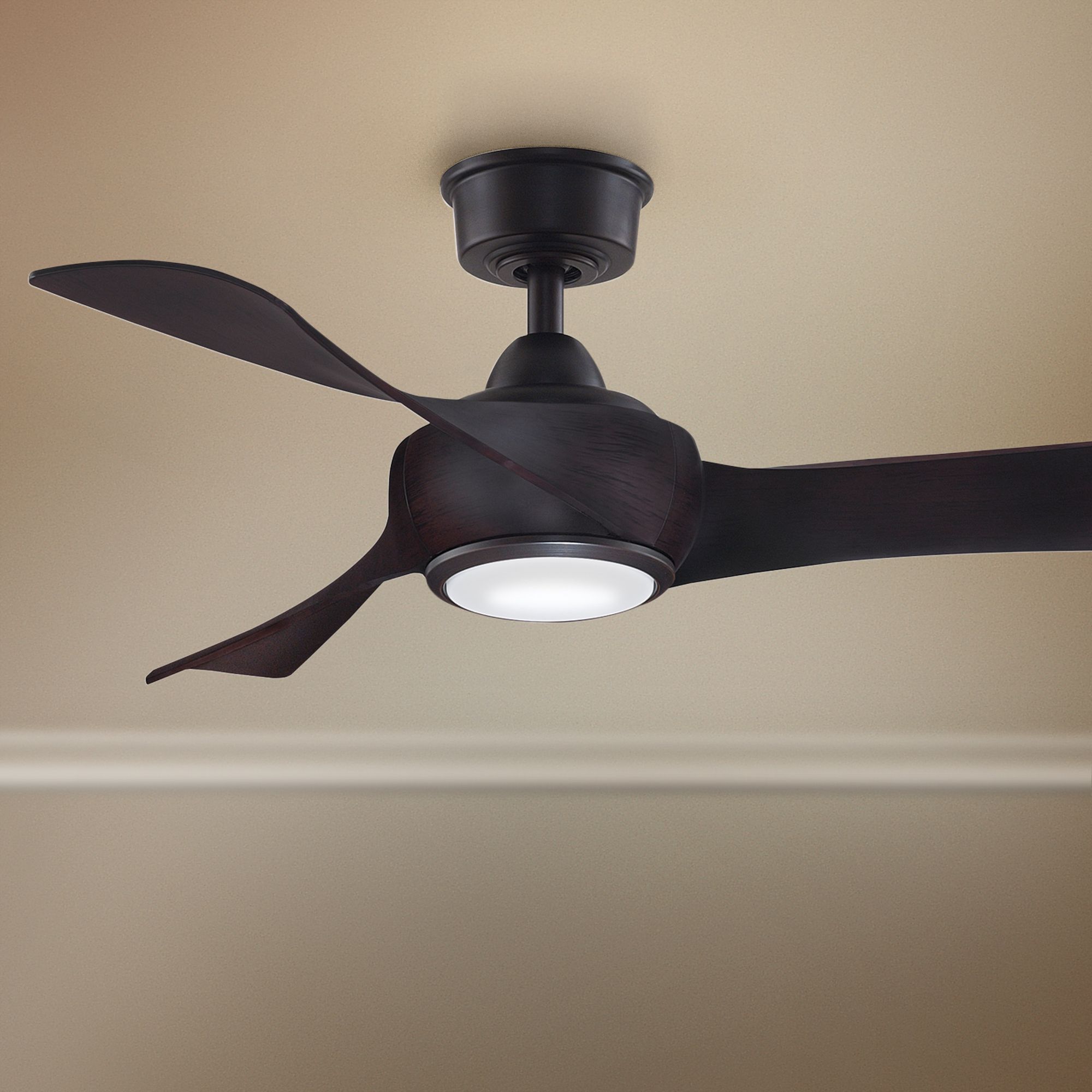 44" Fanimation Wrap Custom Dark Bronze LED Damp Ceiling Fan