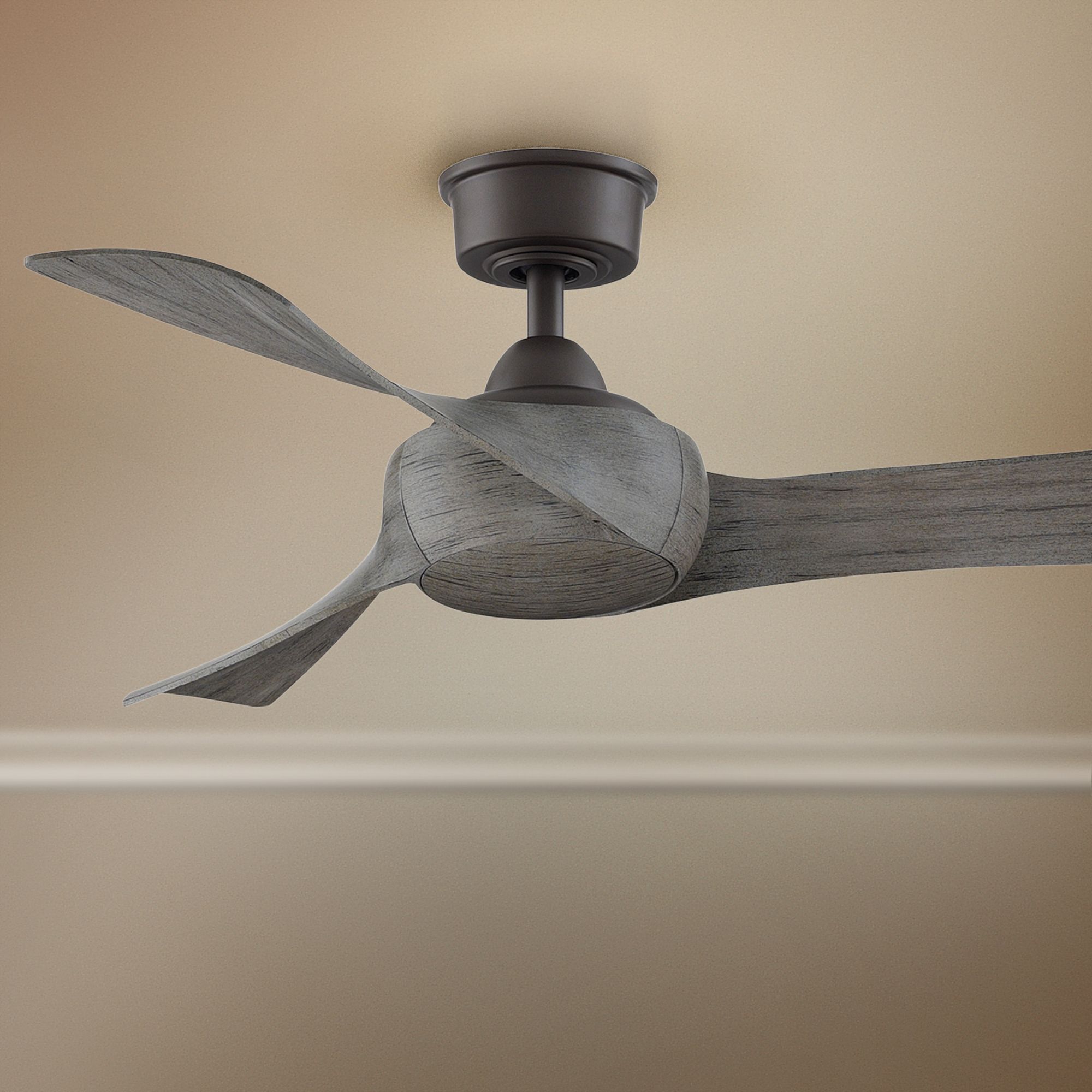44" Fanimation Wrap Matte Greige Damp Ceiling Fan