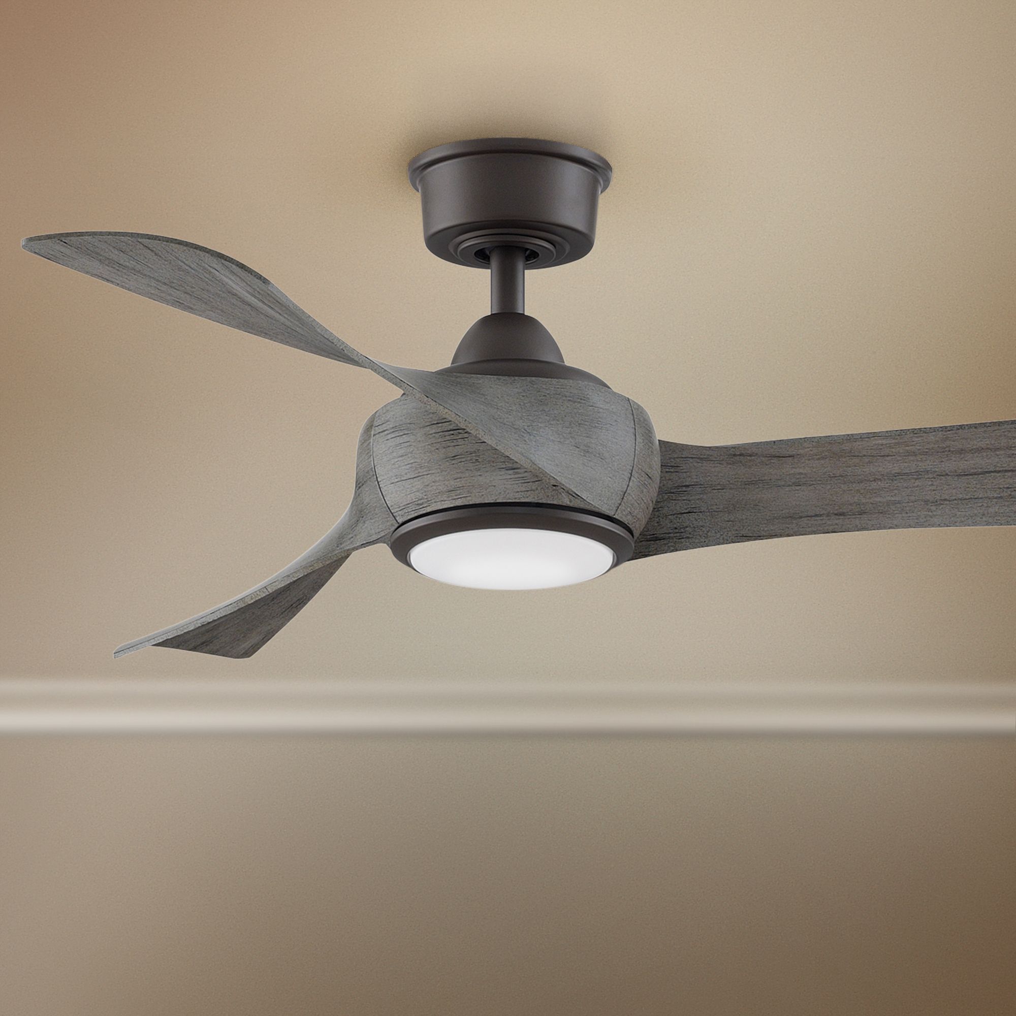 44" Fanimation Wrap Matte Greige LED Damp Ceiling Fan