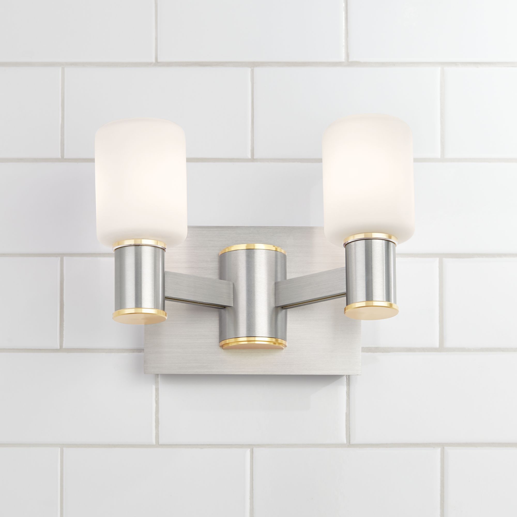 Galina 9 3/4" Wide Polished Aluminum 2-Light LED Bath Light