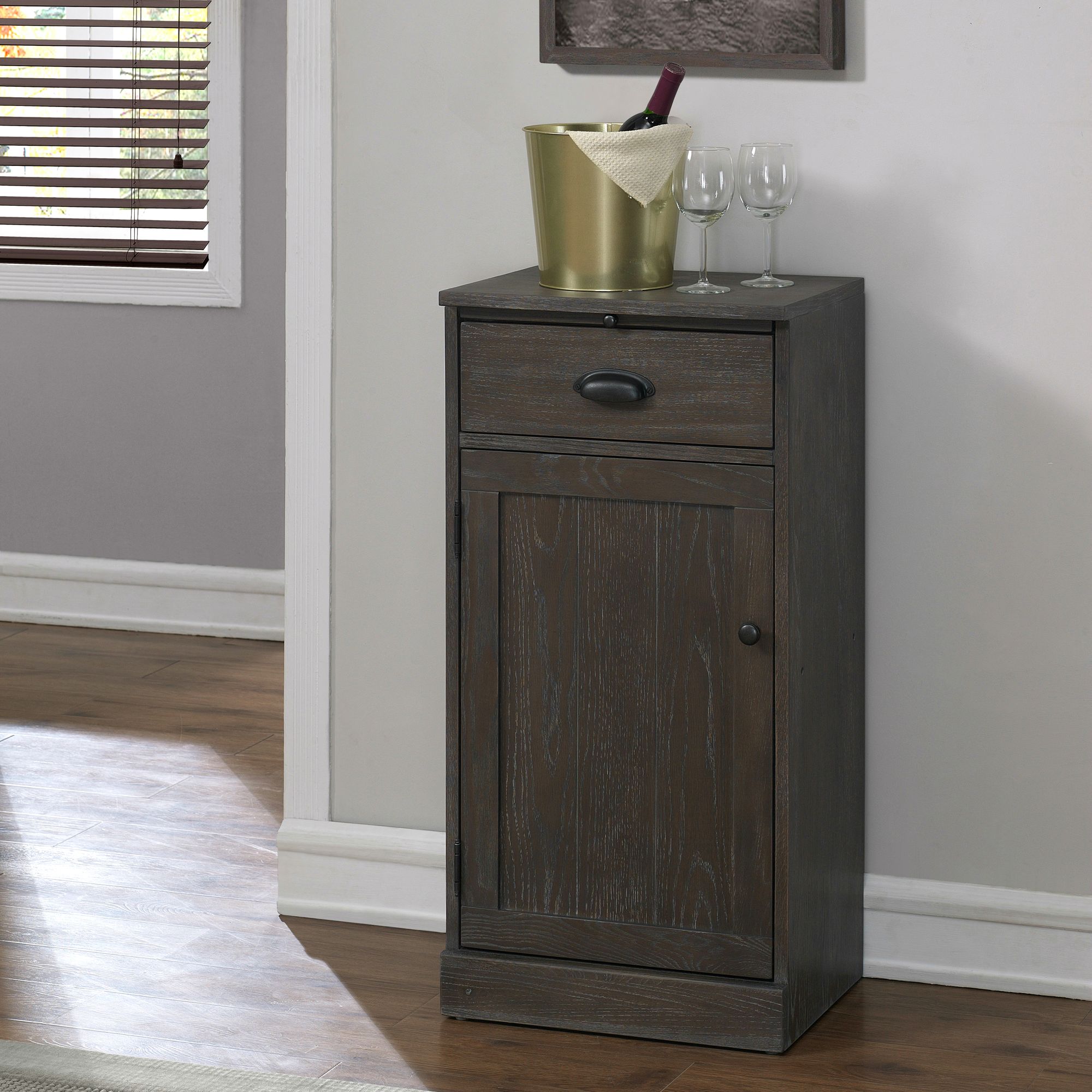 Valencia 18" Wide Glacier Left Modular Wine and Bar Cabinet