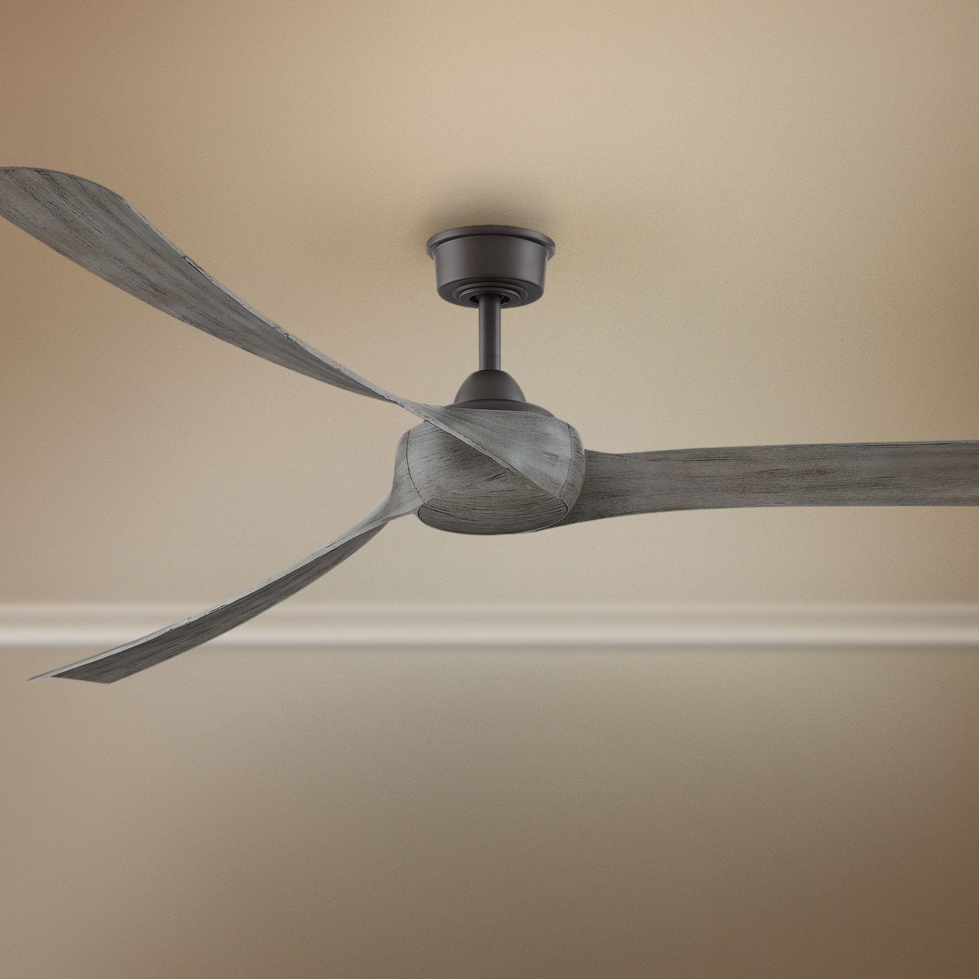 84" Fanimation Wrap Matte Greige Damp Ceiling Fan