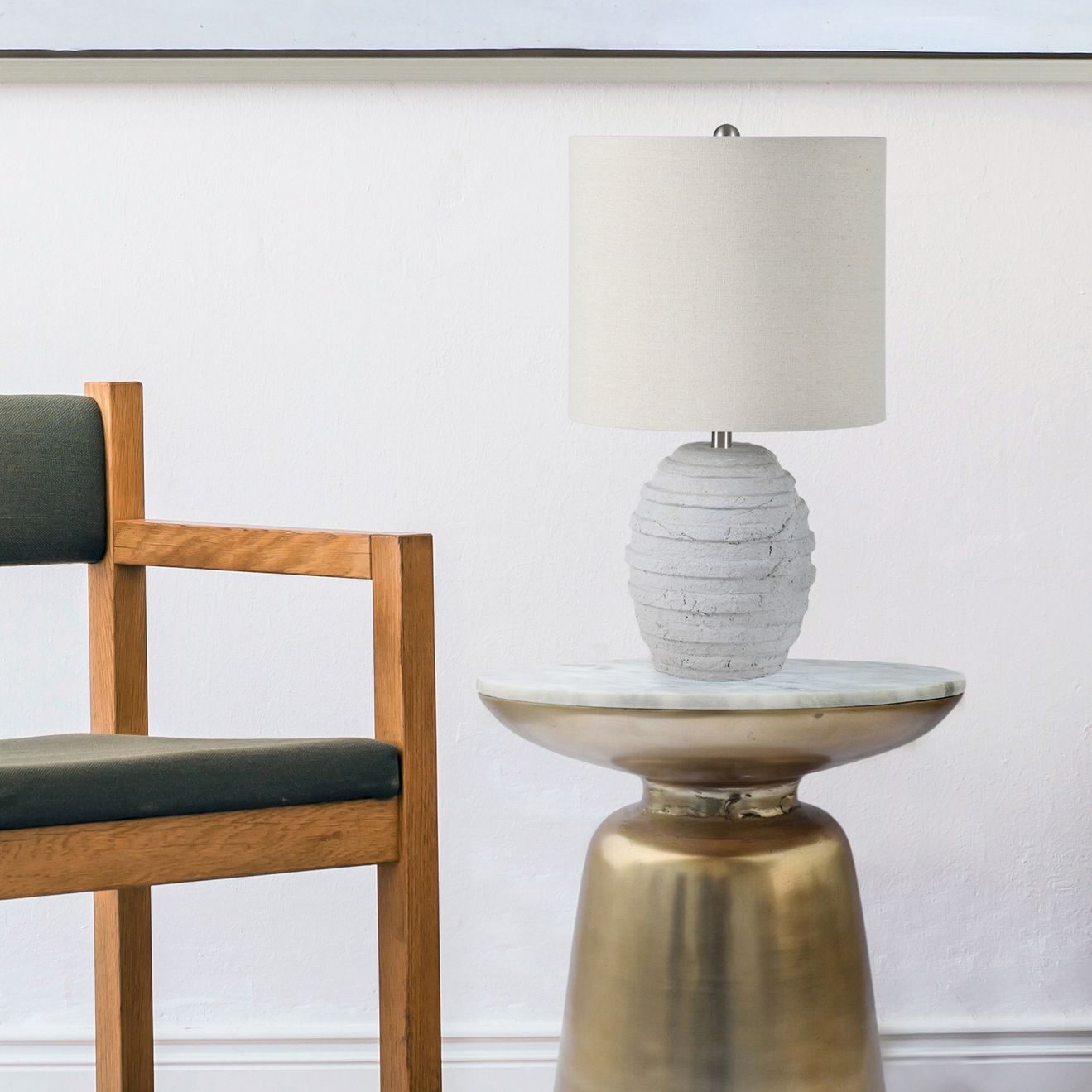 Harriet Gray Cement Ceramic Accent Table Lamp 79X30 Lamps Plus